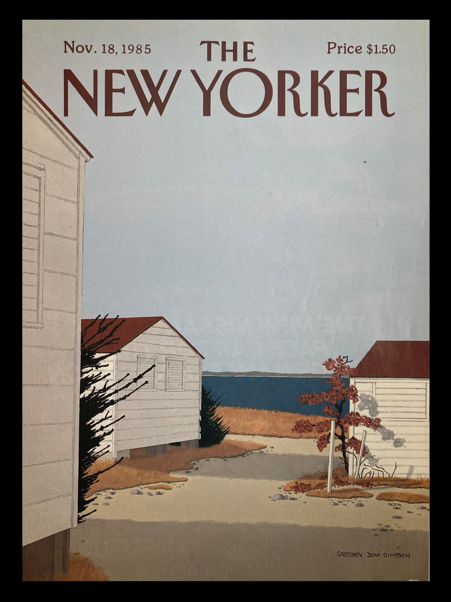 COVER ONLY The New Yorker November 18 1985 By The Bay by Gretchen Dow Simpson