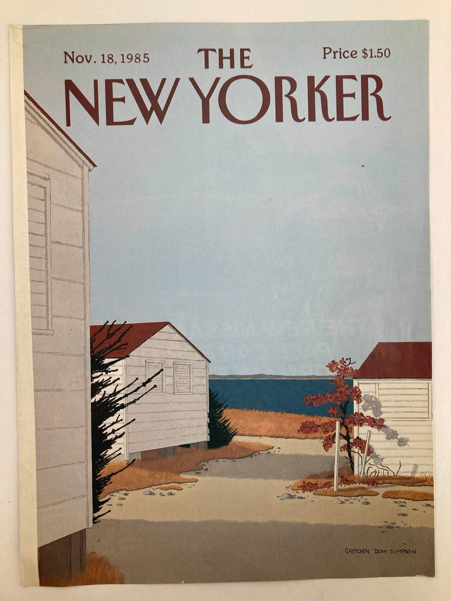 COVER ONLY The New Yorker November 18 1985 By The Bay by Gretchen Dow Simpson