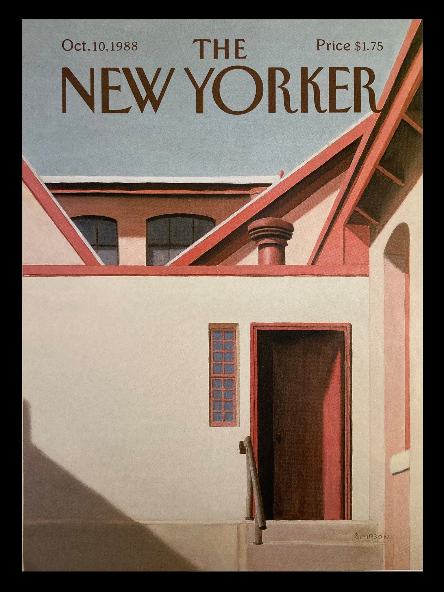 COVER ONLY The New Yorker October 10 1988 White Walls by Gretchen Dow Simpson