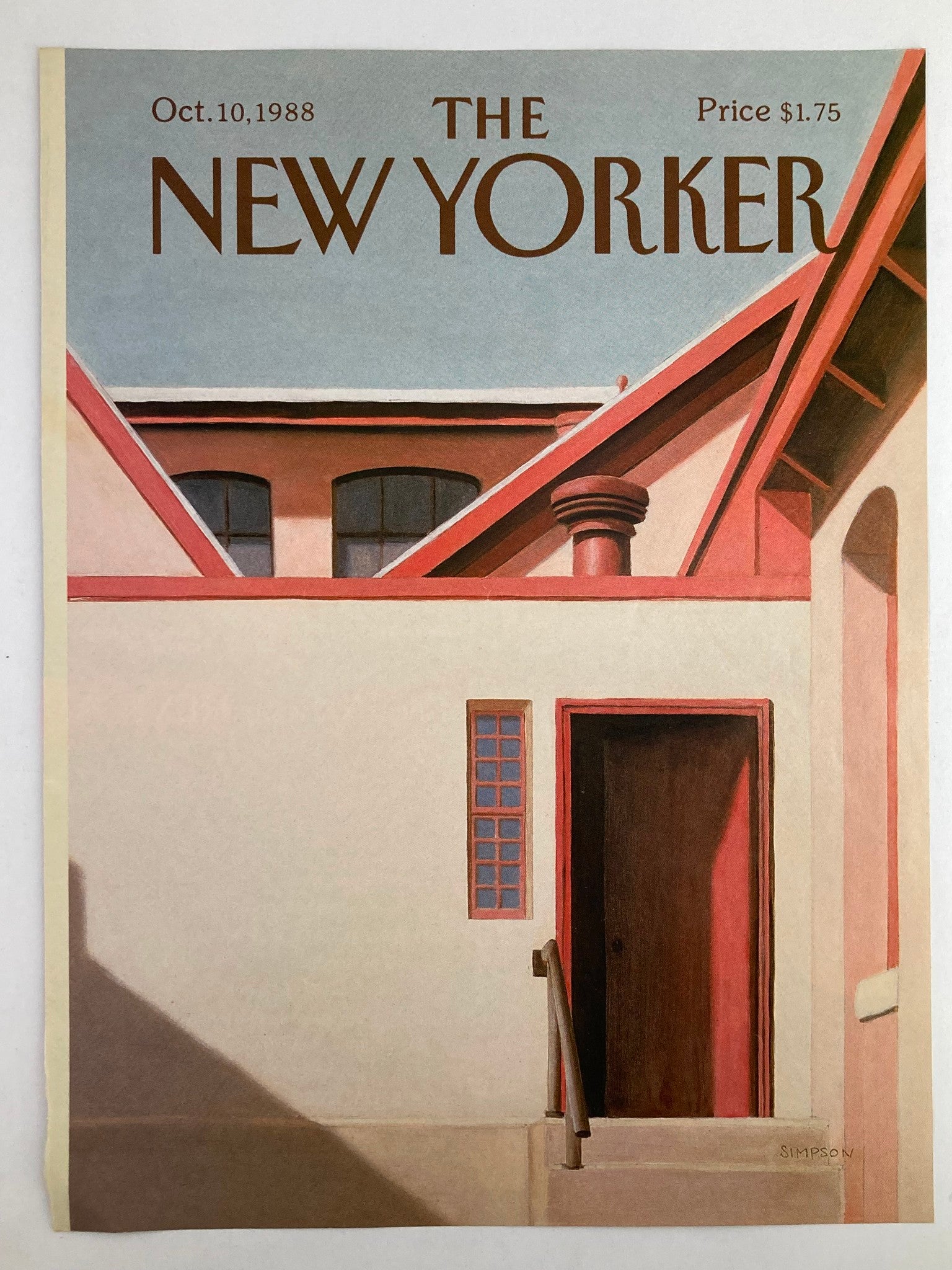 COVER ONLY The New Yorker October 10 1988 White Walls by Gretchen Dow Simpson