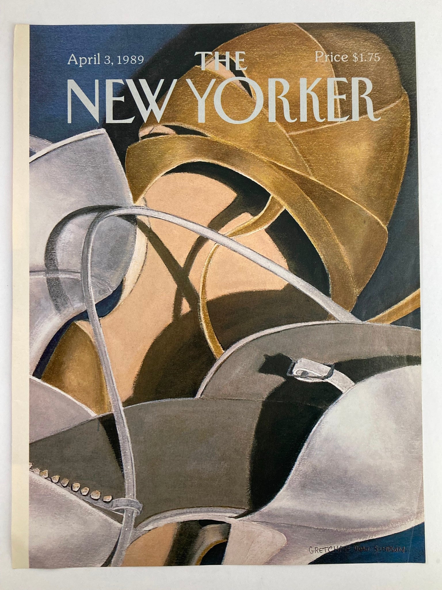 COVER ONLY The New Yorker April 3 1989 Gold and Silver by Gretchen Dow Simpson