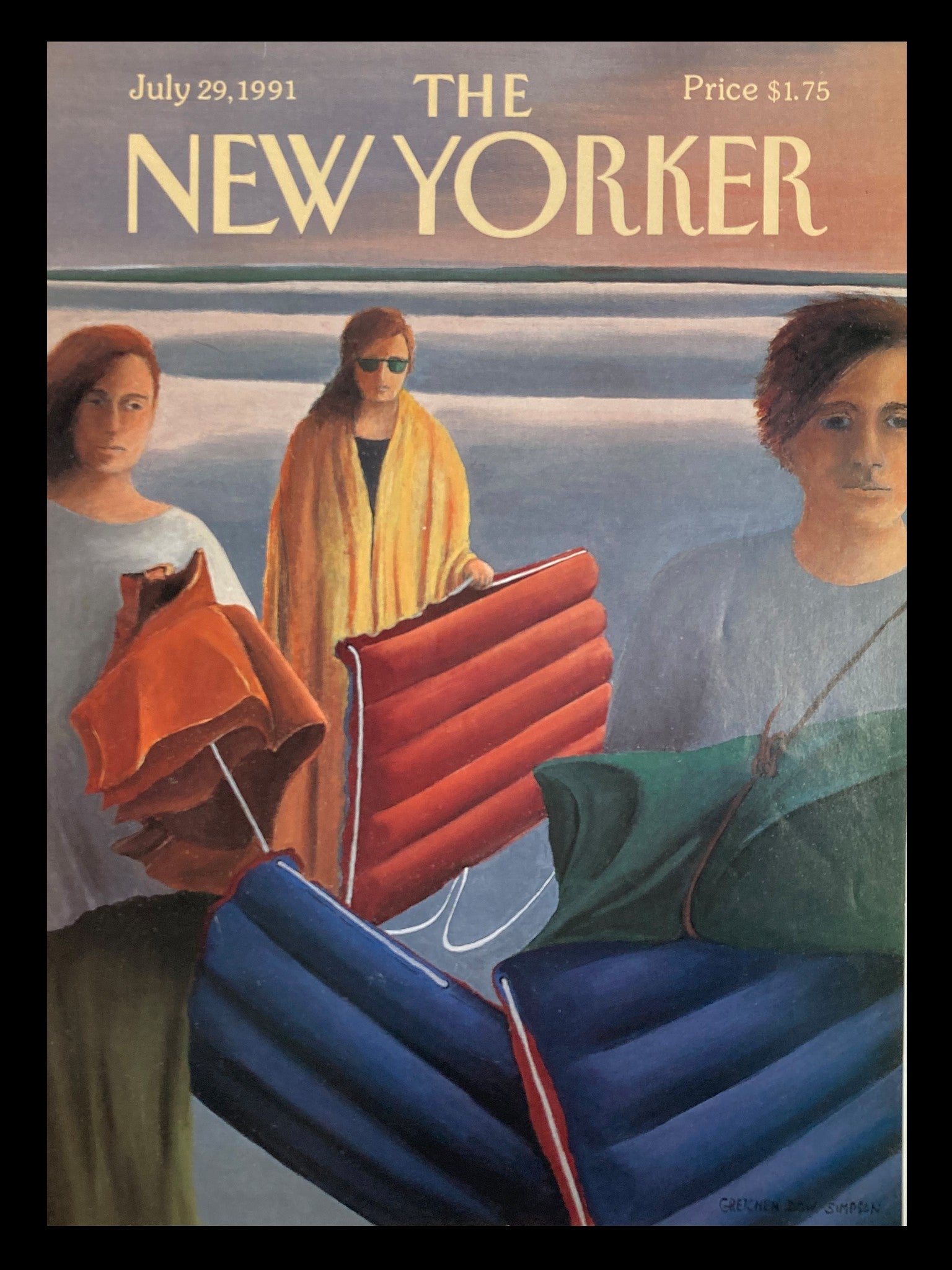 COVER ONLY The New Yorker July 29 1991 Swimming Floats by Gretchen Dow Simpson