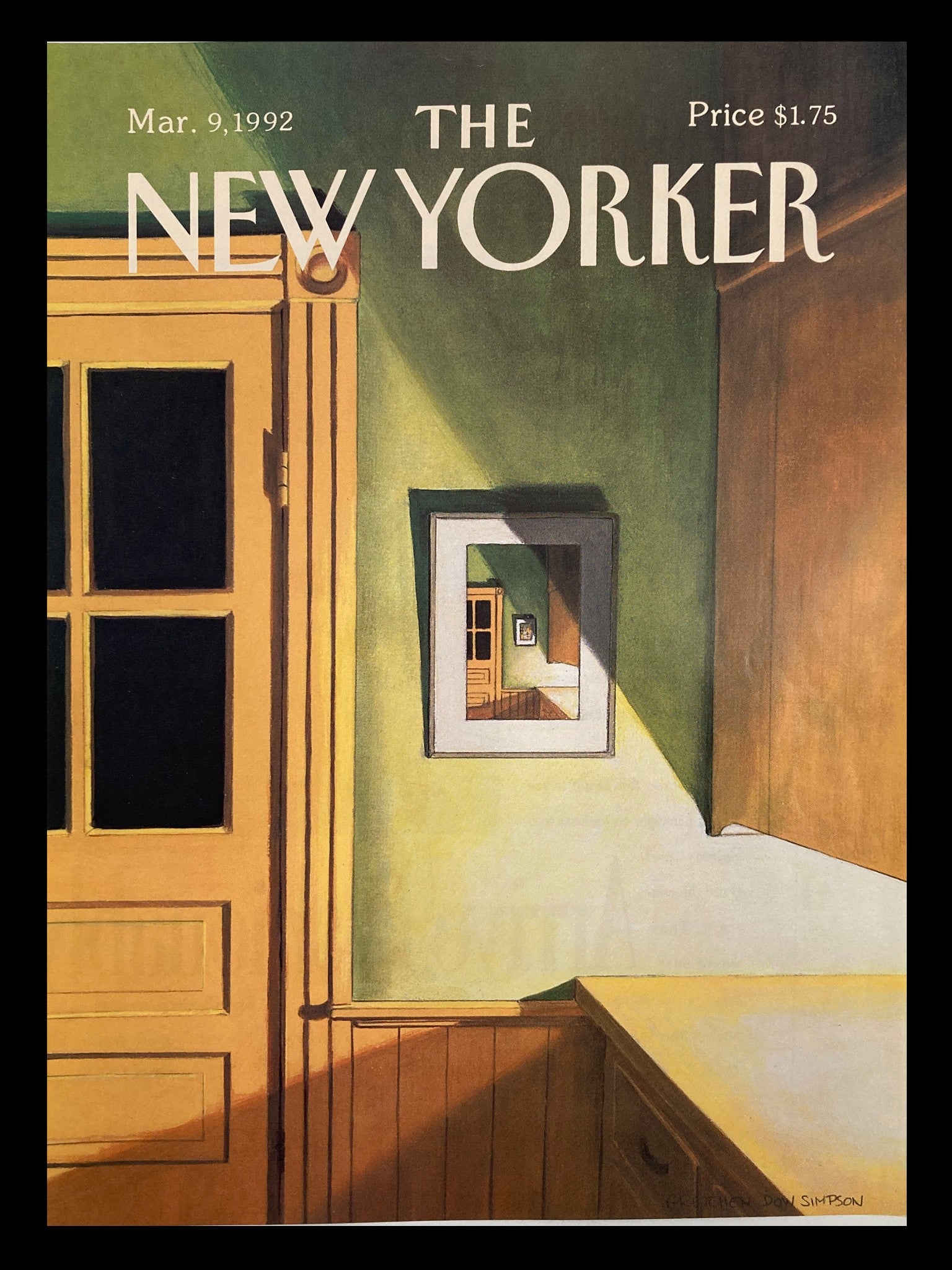 COVER ONLY The New Yorker March 9 1992 Wall Illusion by Gretchen Dow Simpson