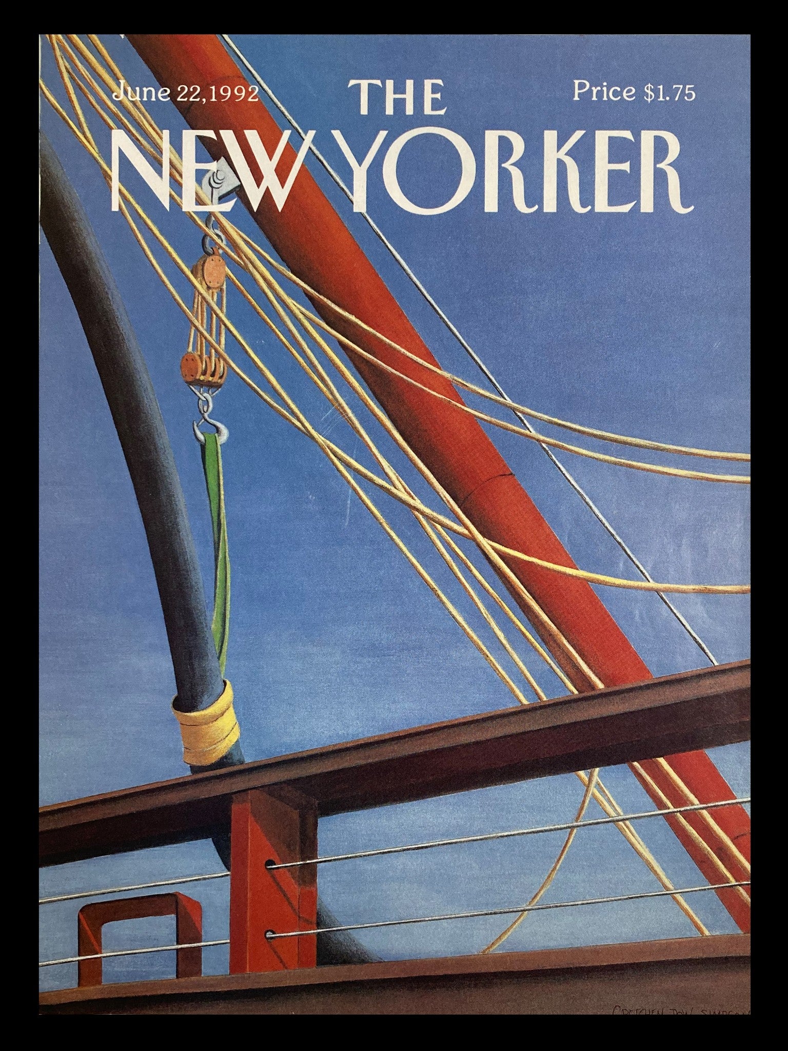 COVER ONLY The New Yorker June 22 1992 Sail Away by Gretchen Dow Simpson