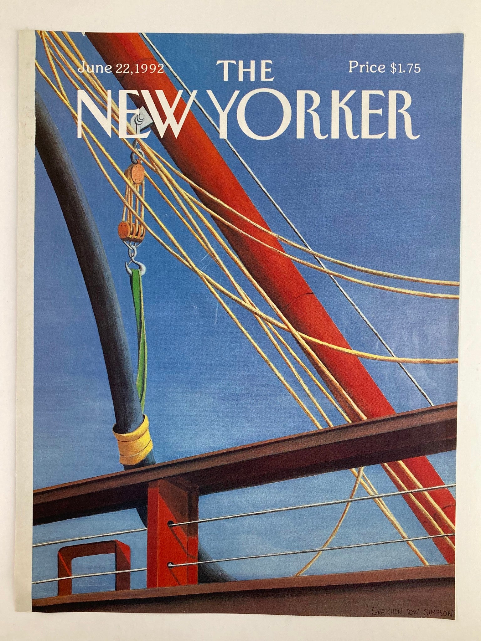 COVER ONLY The New Yorker June 22 1992 Sail Away by Gretchen Dow Simpson