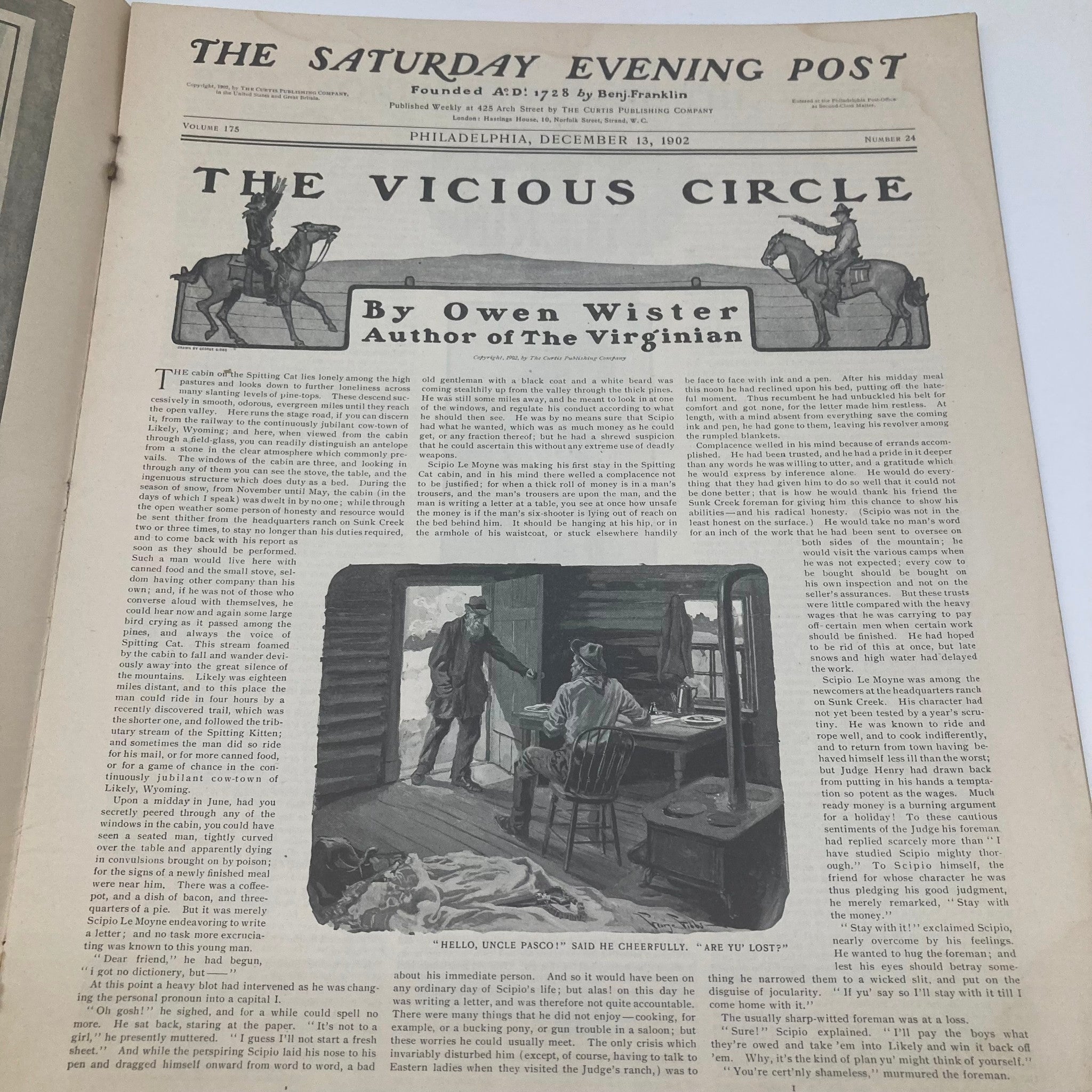 Saturday Evening Post Illustrated Cover December 13 1902 The Vicious Circle