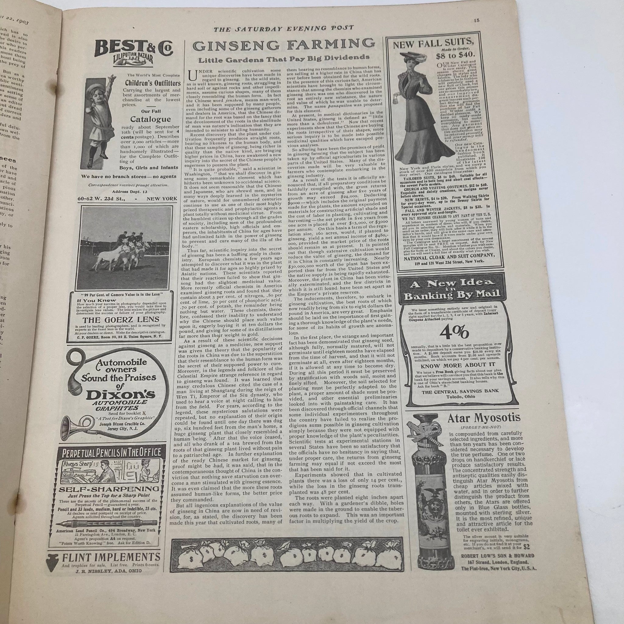 Saturday Evening Post Illustrated Cover August 22 1903 Circus Comes to Town