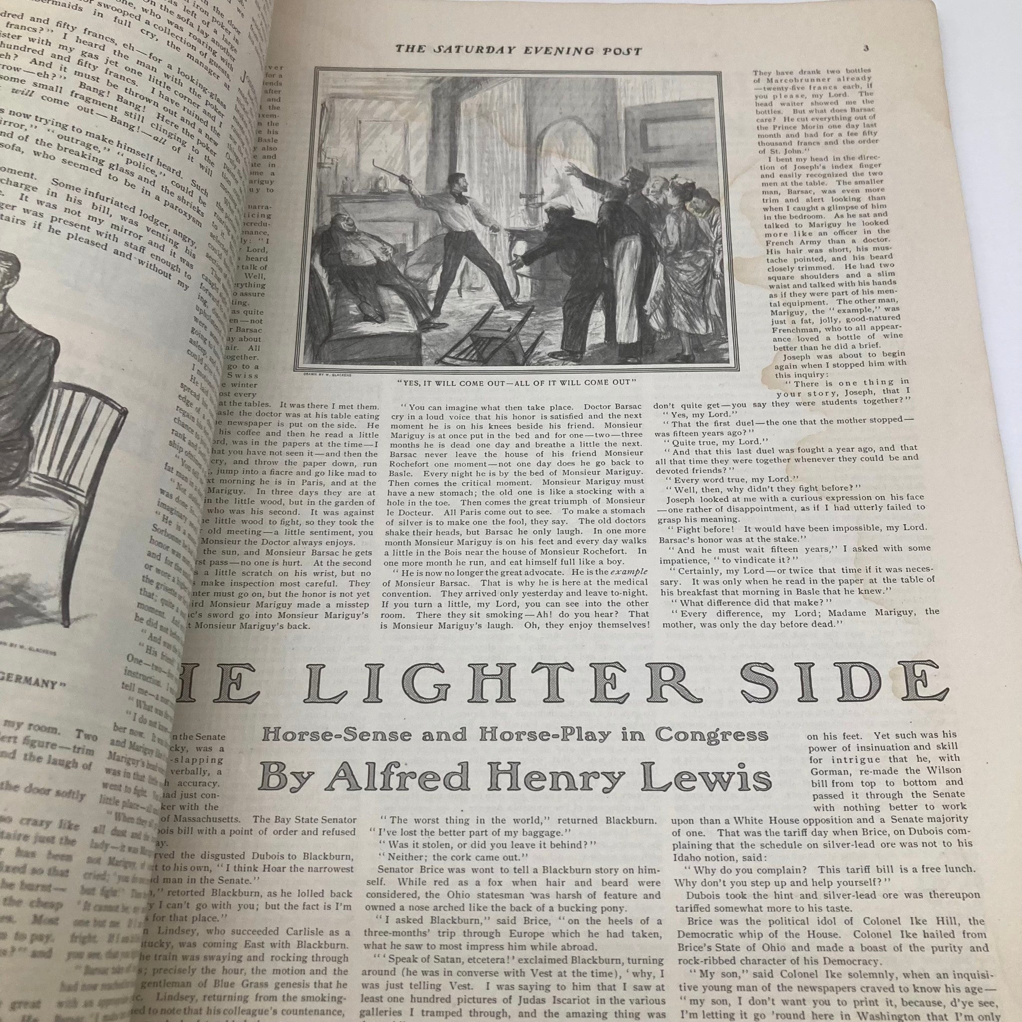 Saturday Evening Post Illustrated Cover June 13 1903 A Point of Honor