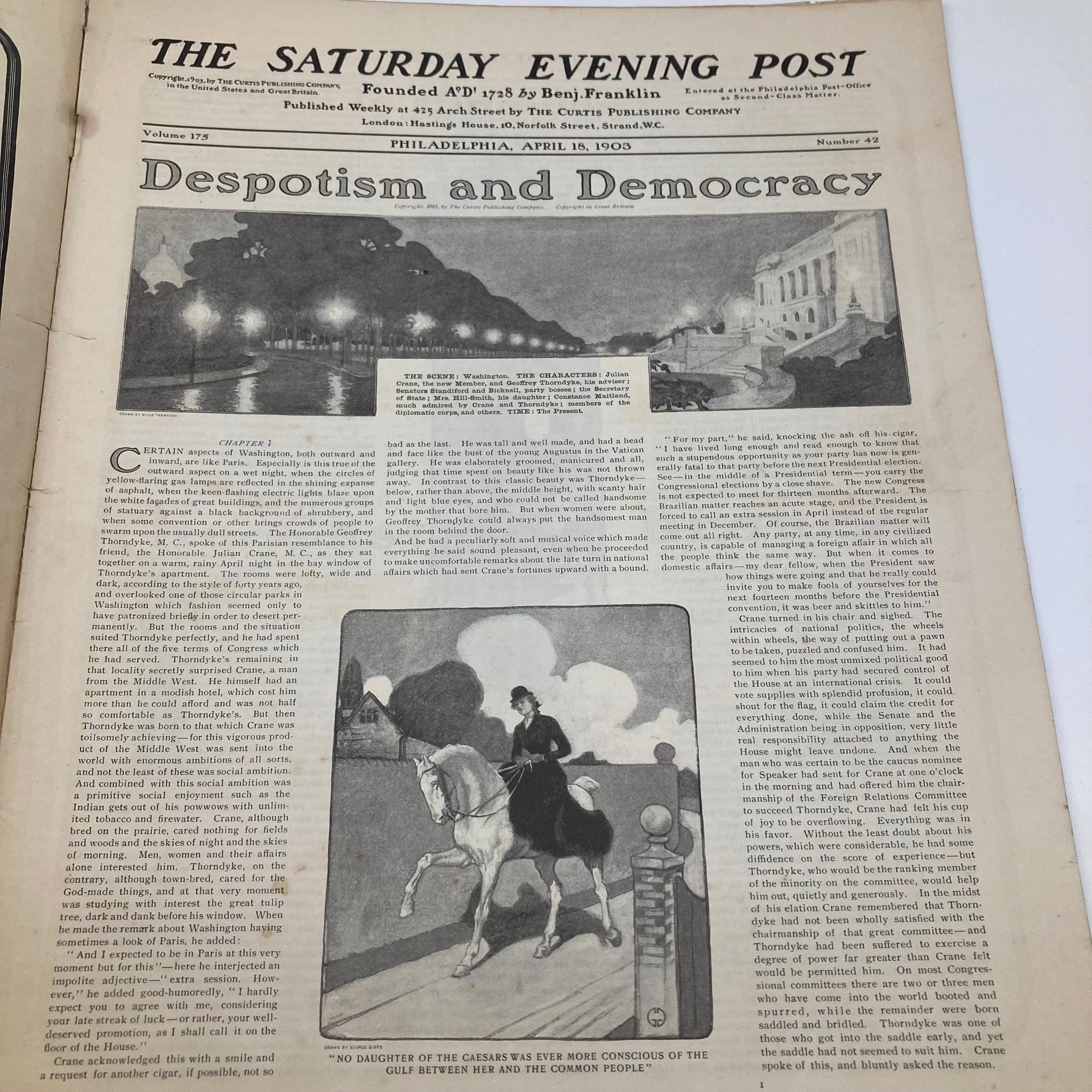 Saturday Evening Post Illustrated Cover April 18 1903 Despotism Good Interior