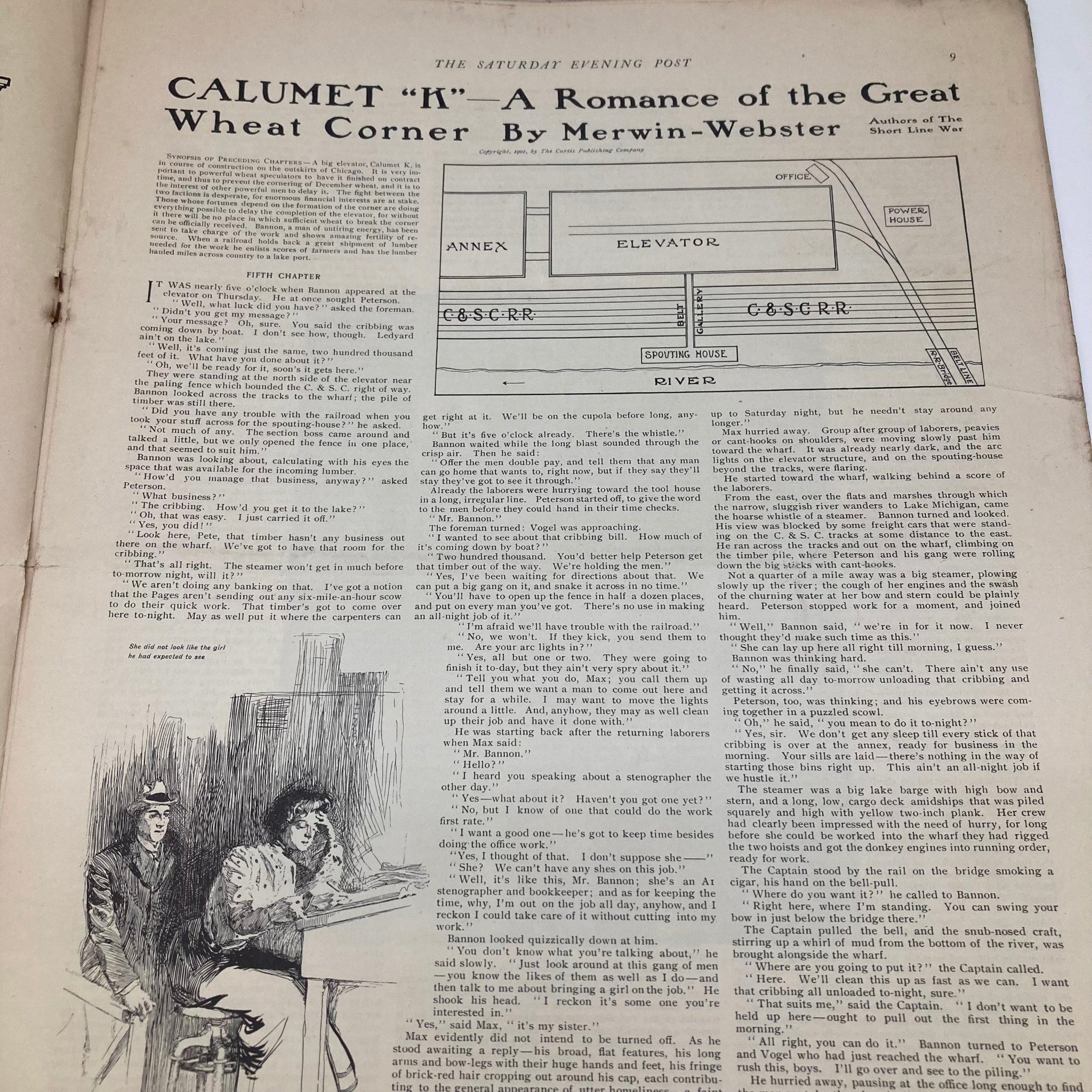 Saturday Evening Post Magazine Illustrated Cover June 8 1901 Conkling Drama