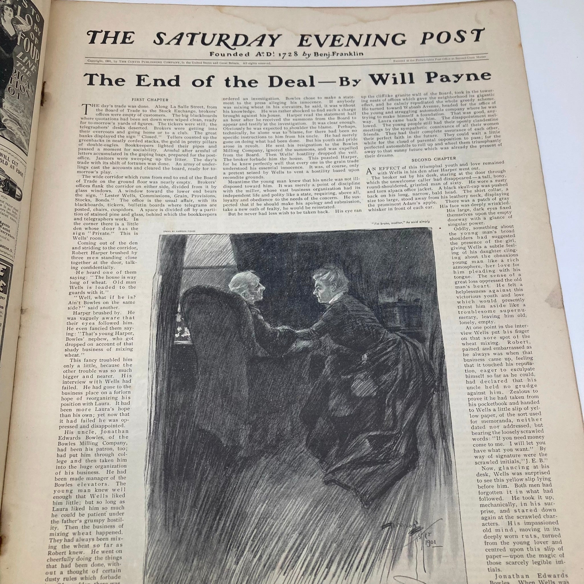 Saturday Evening Post Magazine Illustrated Cover August 24 1901 The End Deal