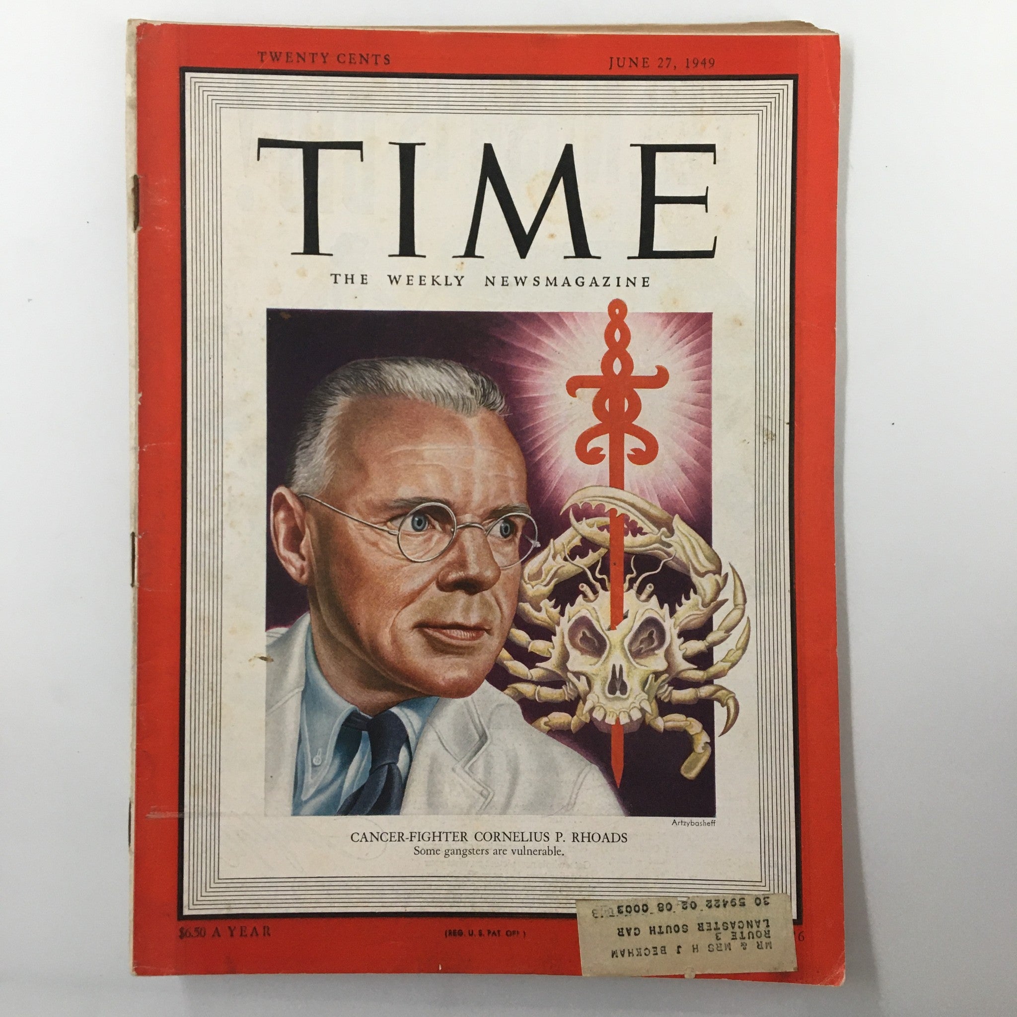 VTG Time Magazine June 27 1949 Cancer-Fighter Cornelius P. Rhoads