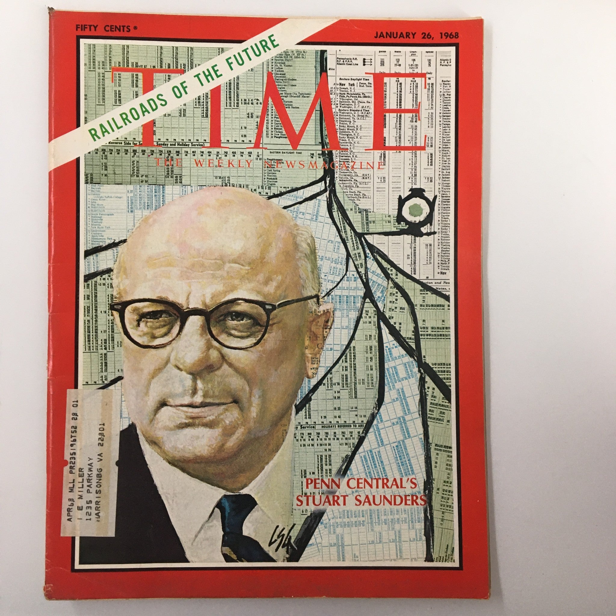 VTG Time Magazine January 26 1968 Penn Central's Stuart Saunders