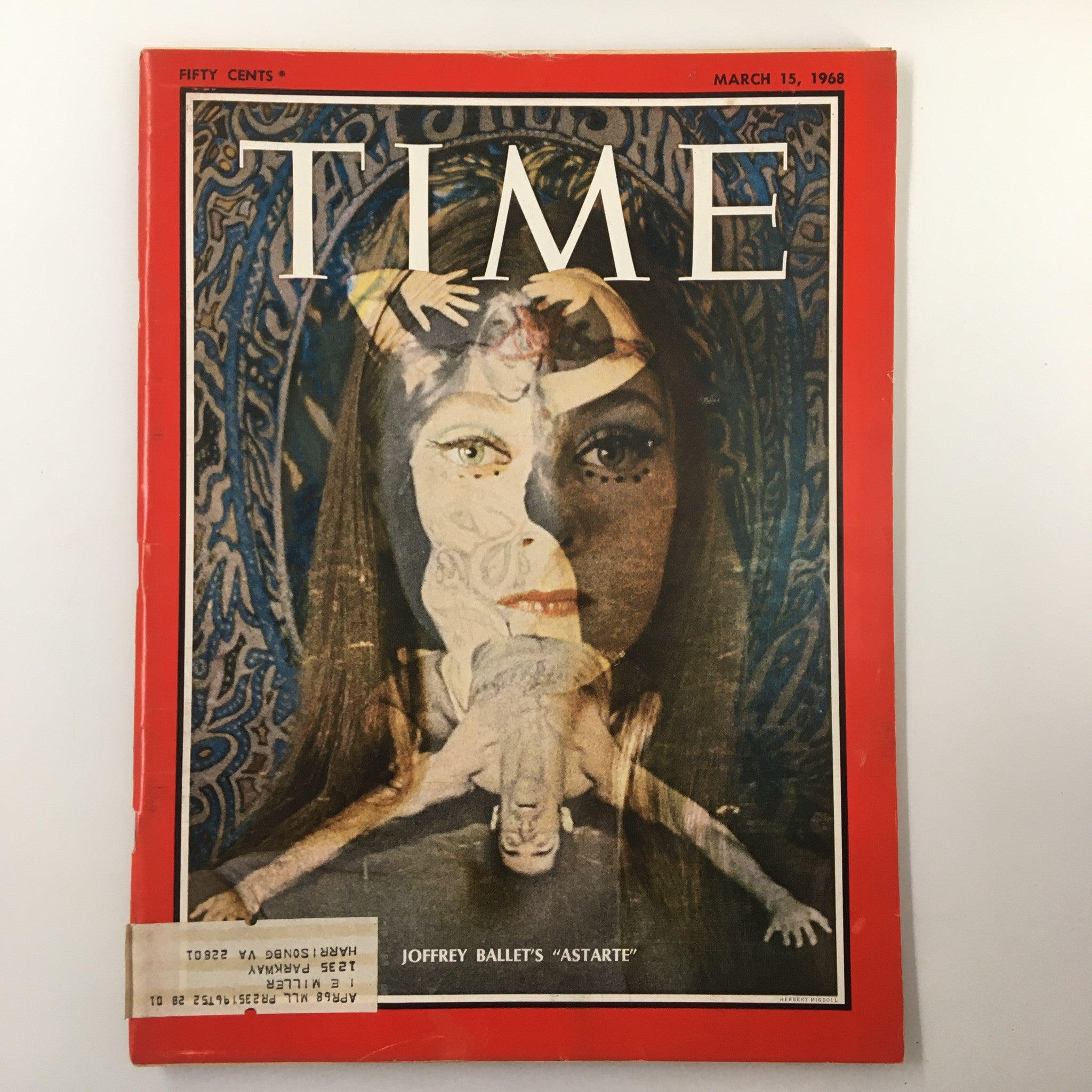 VTG Time Magazine March 15 1968 Vol. 91 No. 11 Joffrey Ballet's "Astarte" Cover