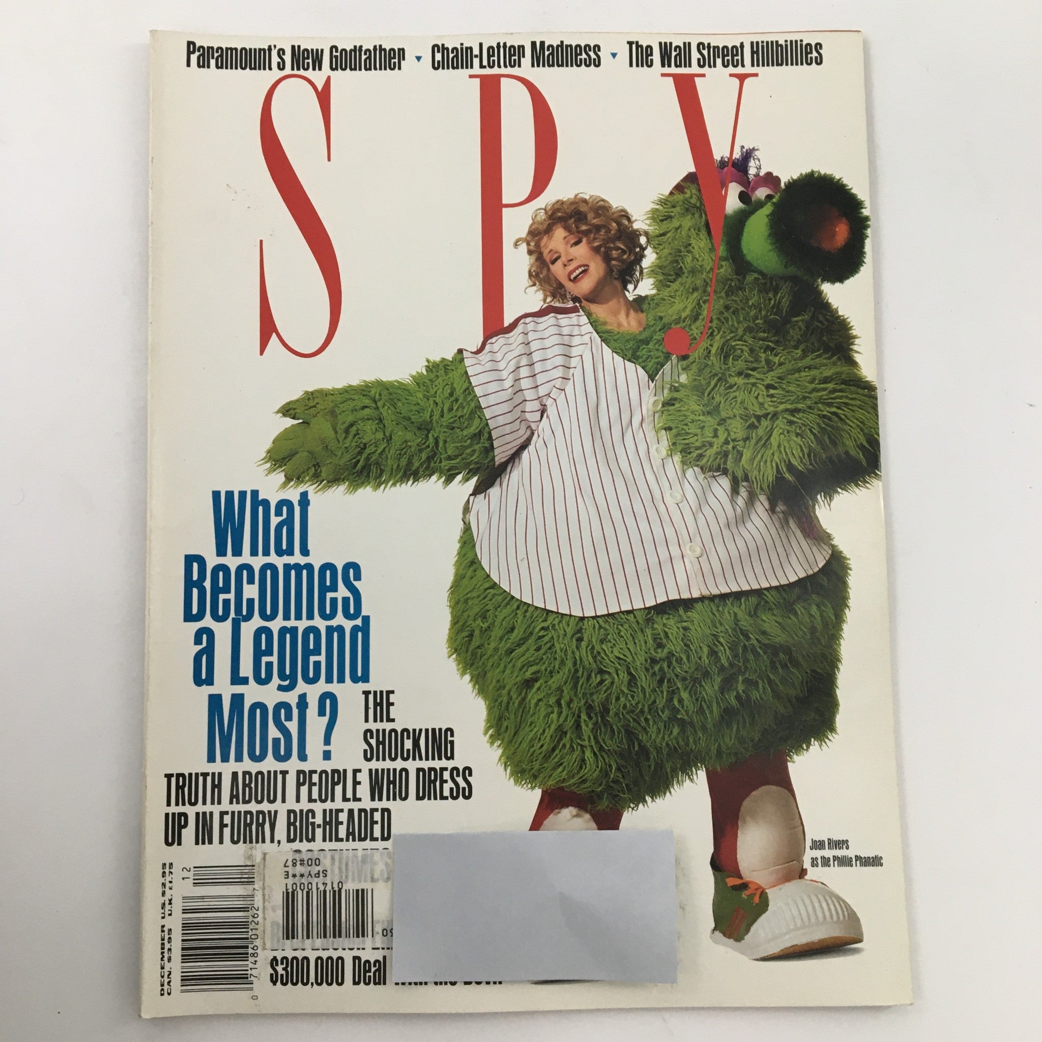 Spy Magazine December 1990 Joan Rivers as the Phillie Phanatic & Wall Street