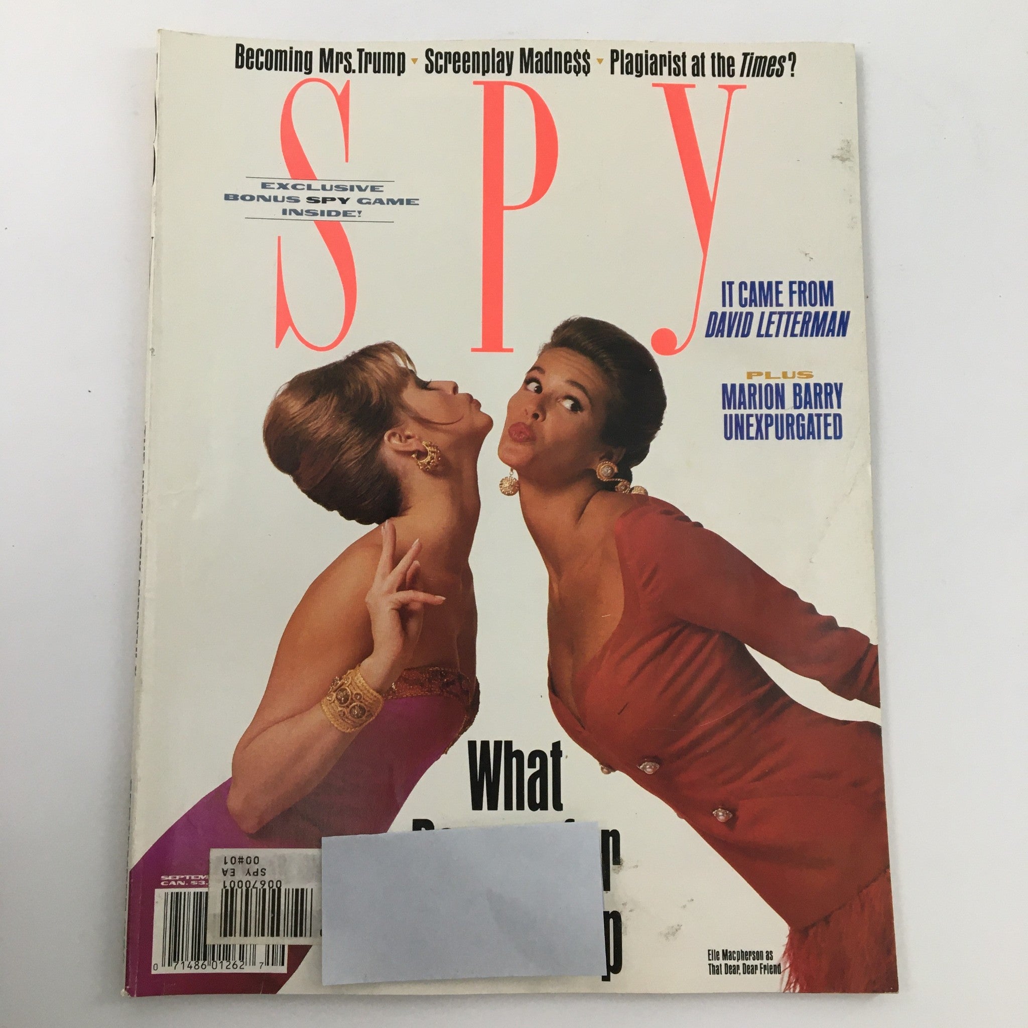 Spy Magazine September 1990 Elle McPherson & David Letterman & Marion Barry