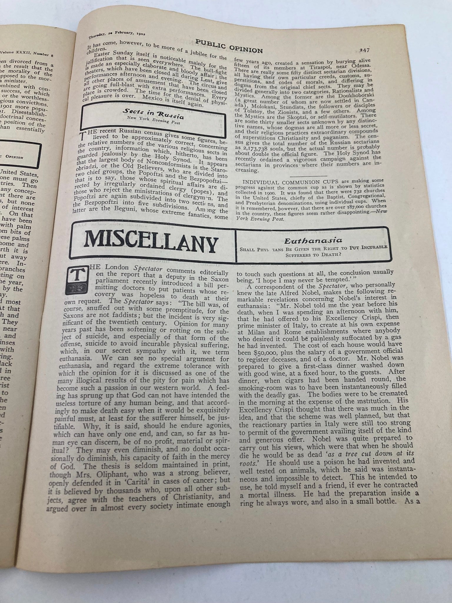 VTG Public Opinion Magazine February 20 1902 Affairs in Spain No Label