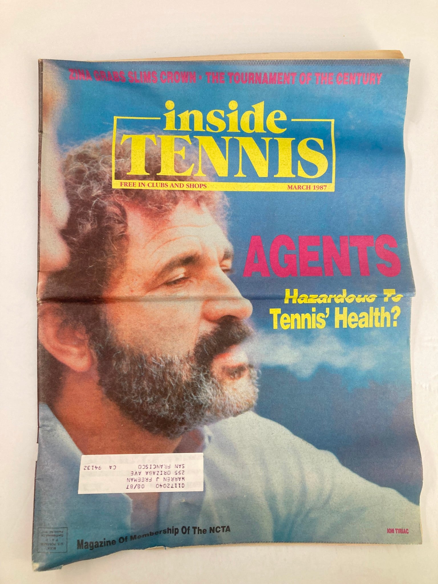 VTG Inside Tennis Magazine March 1987 Agents Hazardous to Tennis' Health?