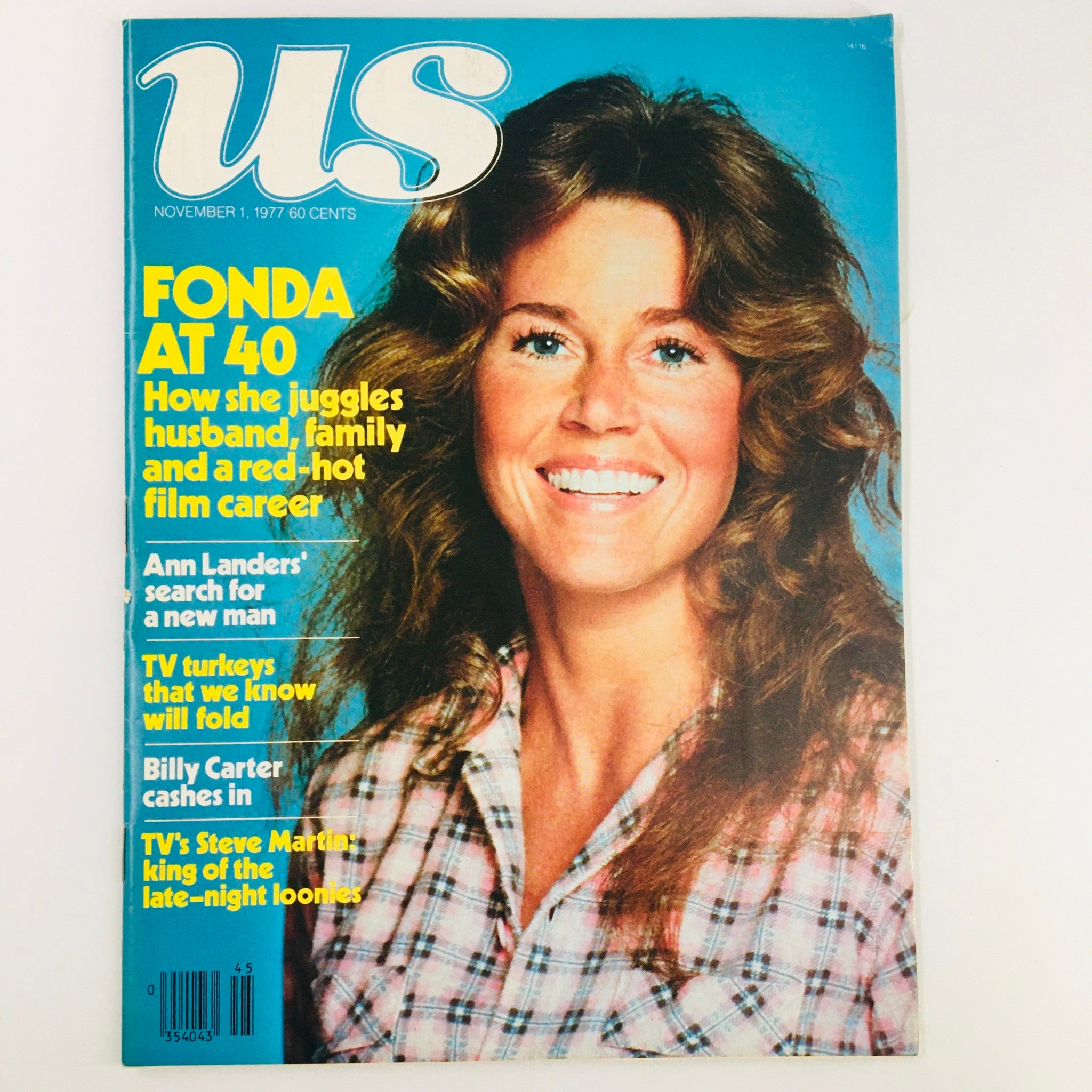 VTG US Magazine November 1 1977 Jane Fonda at 40 & Billy Carter No Label