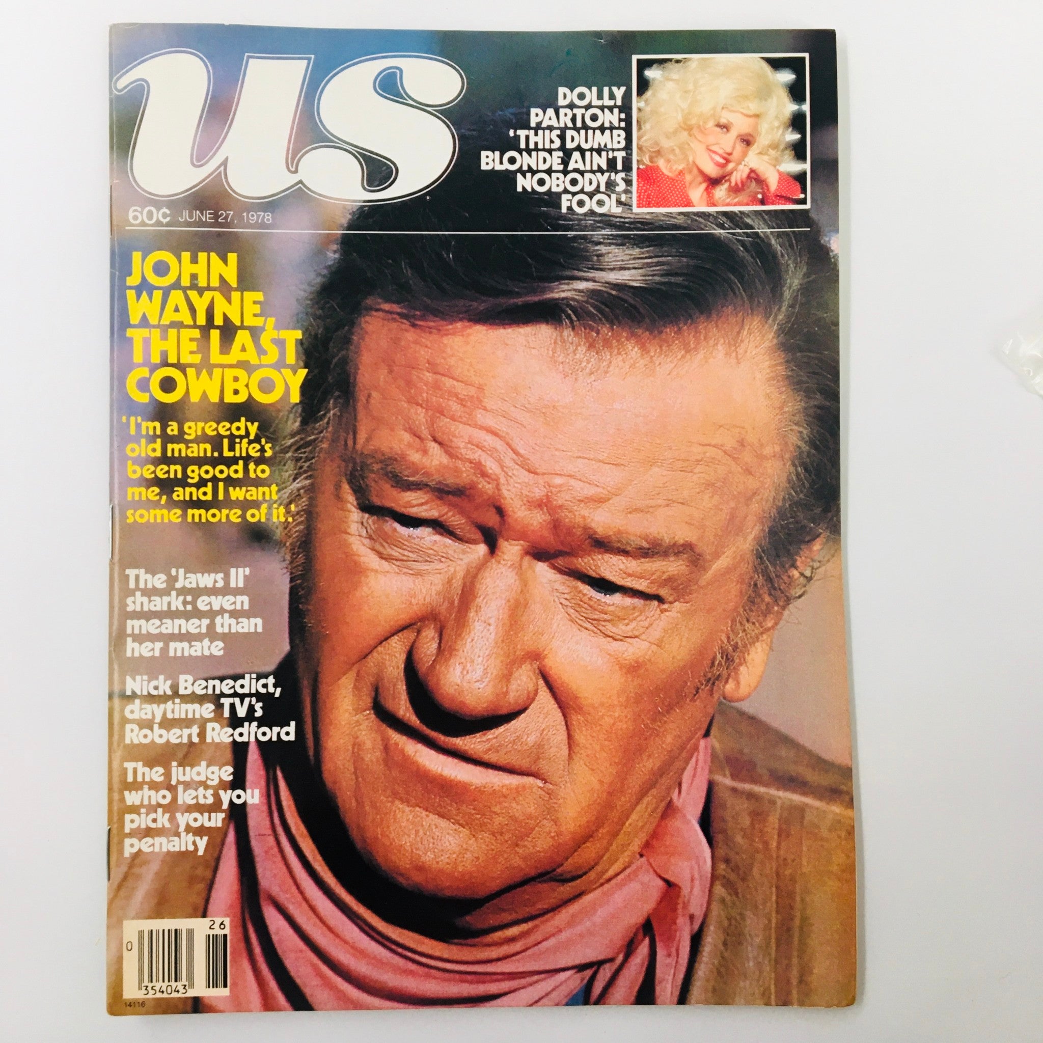 VTG US Magazine June 27 1978 John Wayne The Last Cowboy No Label VG