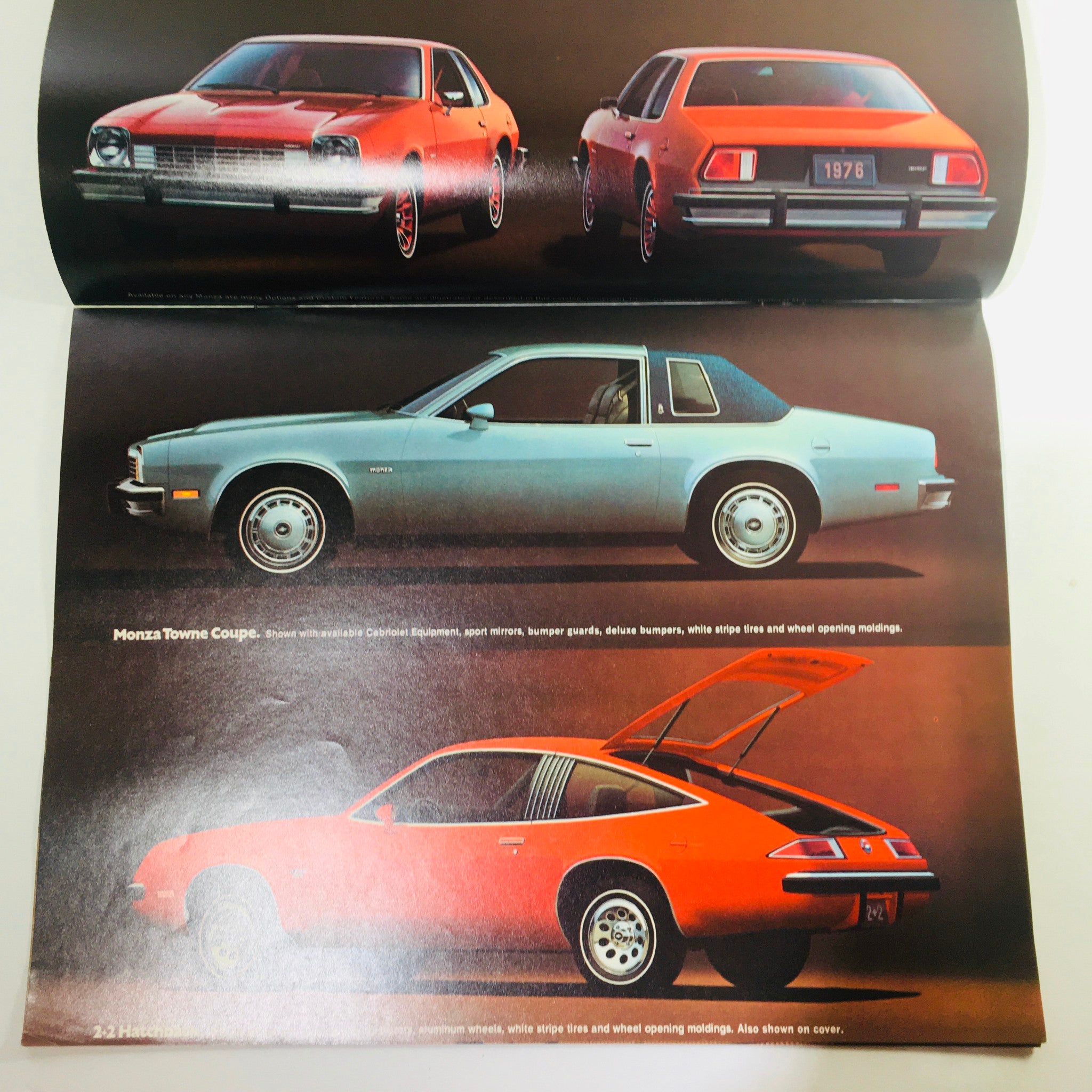 Vintage 1976 Monza 2+2 Hatchback / Towne Coupe Chevrolet 2-Door Sedan Brochure