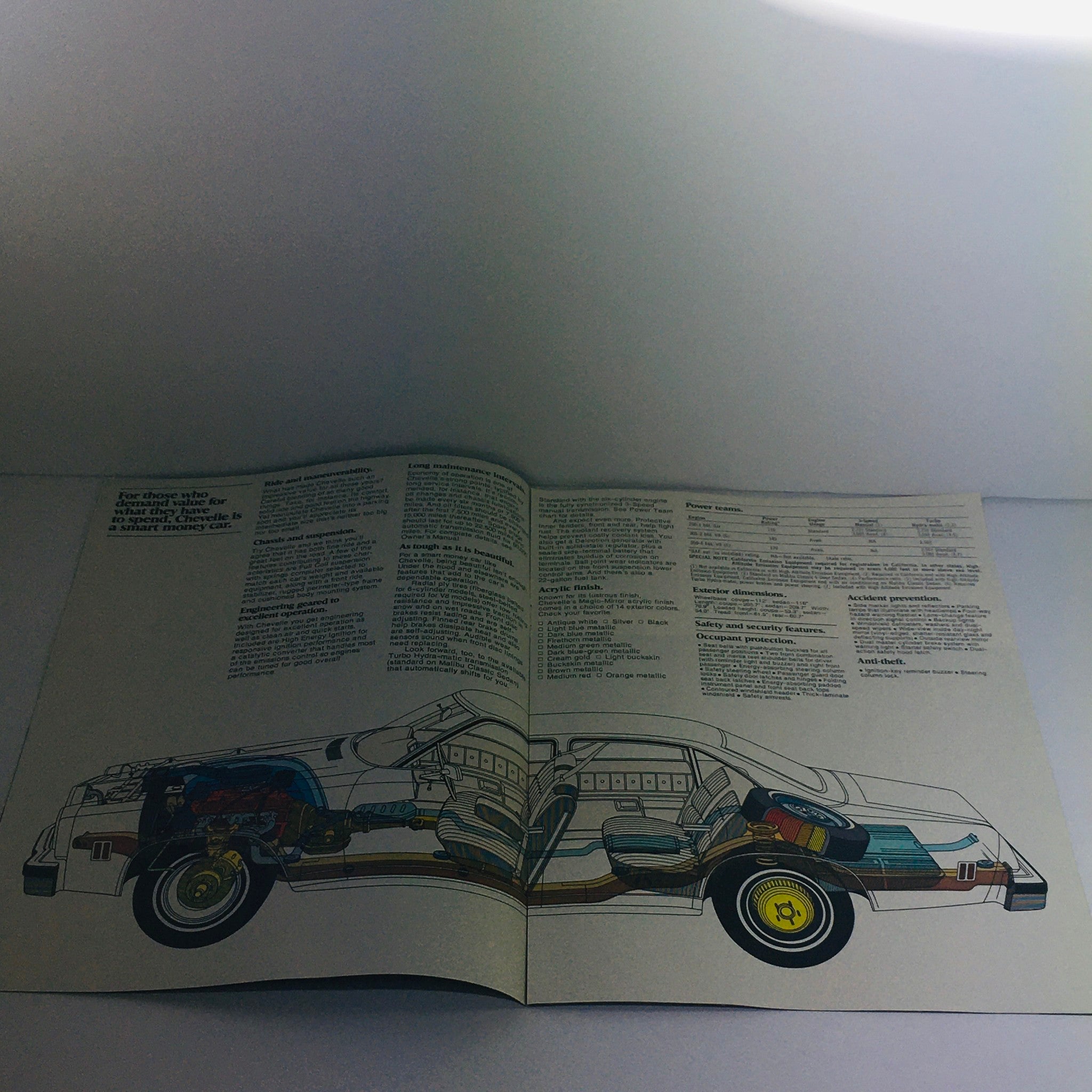 Vintage 1977 Mid-Size Chevelle Chevrolet 350 V8 Engine 402 cid Car Brochure