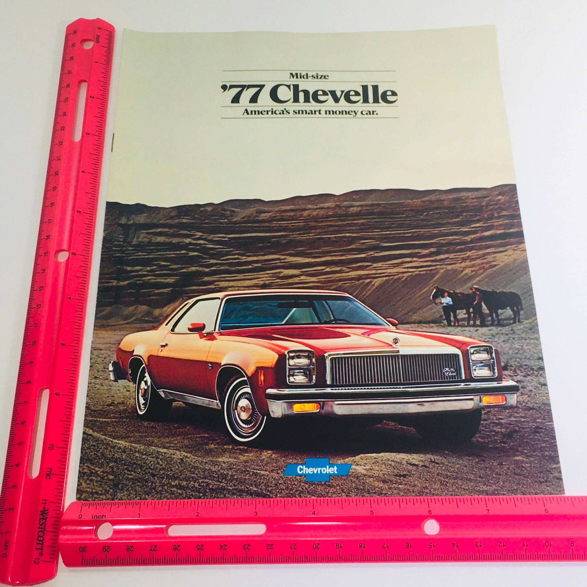 Vintage 1977 Mid-Size Chevelle Chevrolet 350 V8 Engine 402 cid Car Brochure