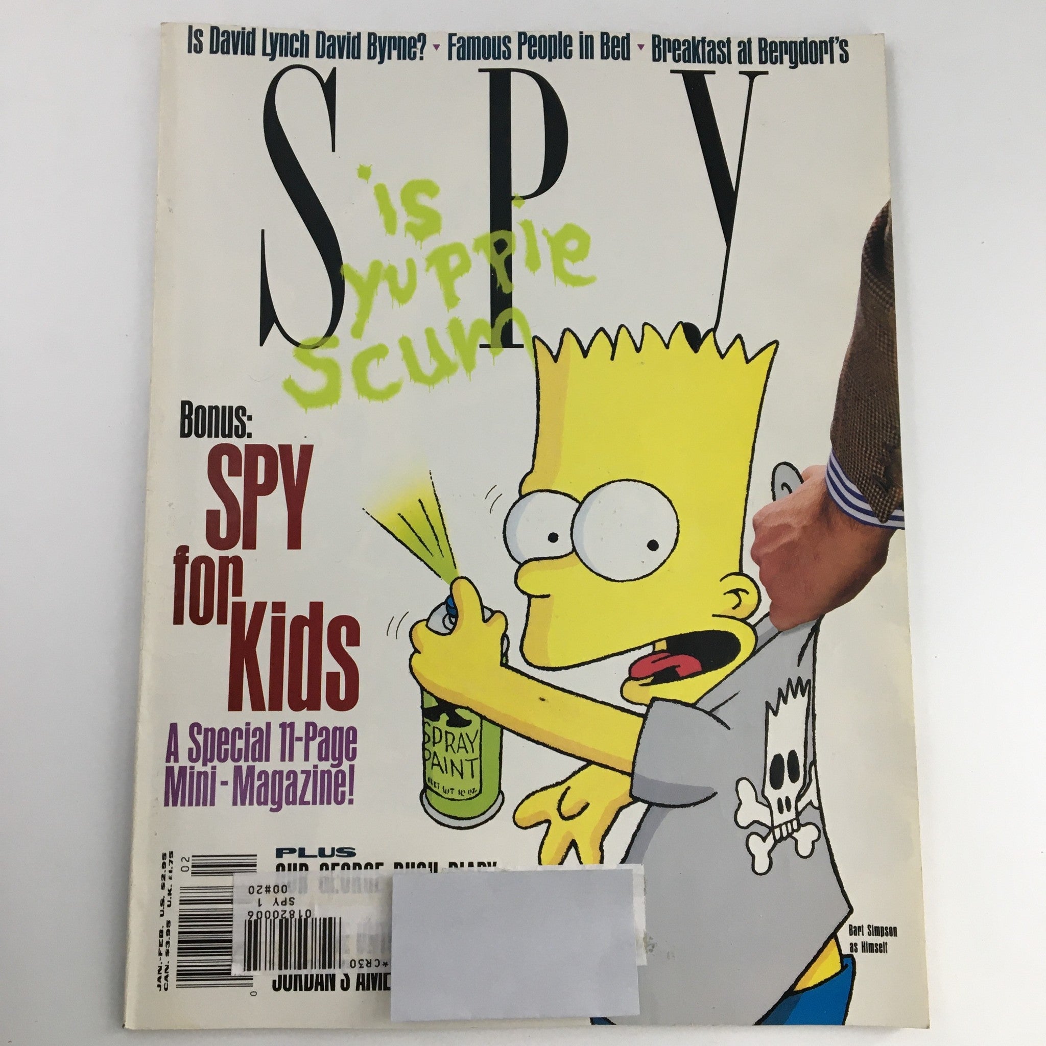 Spy Magazine January-February 1991 Bart Simpson & David Lynch Feature, VG