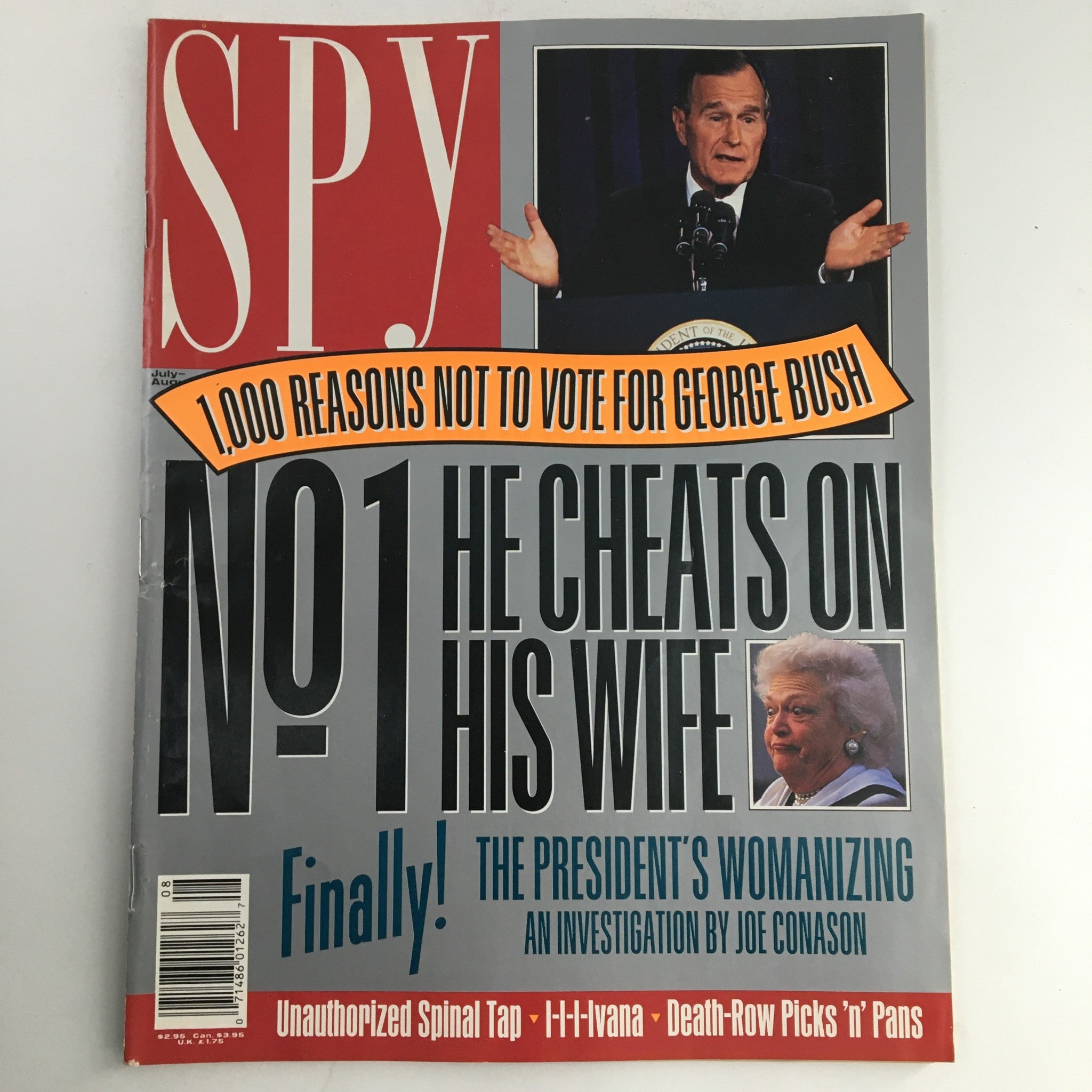 Spy Magazine July-August 1992 George Bush Womanizing & Ivana Trump, No Label