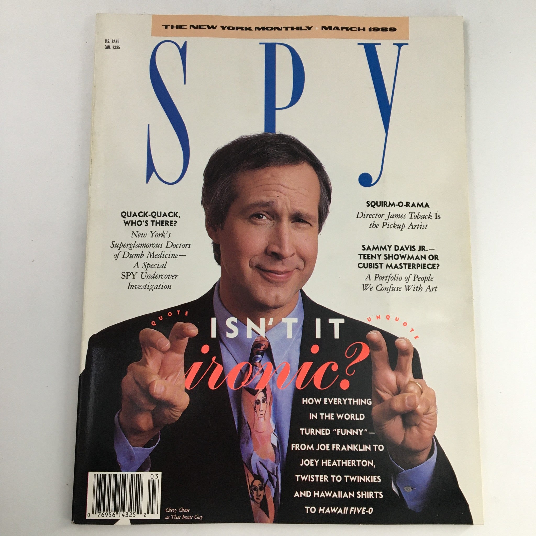 Spy Magazine March 1989 Chevy Chase & Joe Franklin & Joey Heatherton, VG