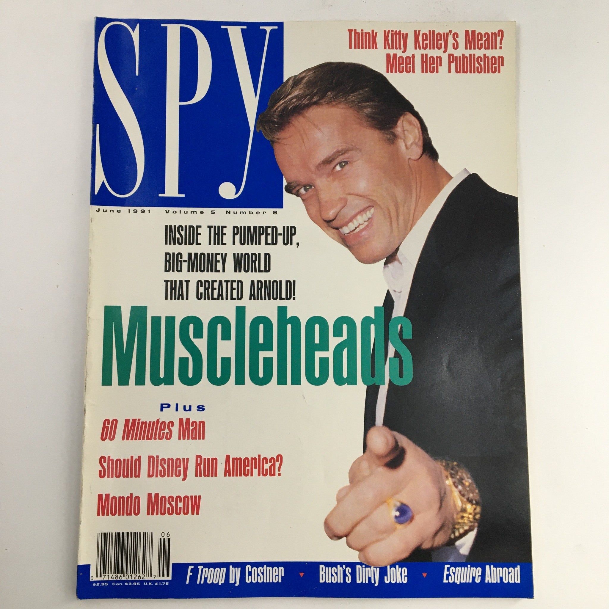 Spy Magazine June 1991 Arnold Schwarzenegger & Kitty Kelley & Kevin Costner, VG