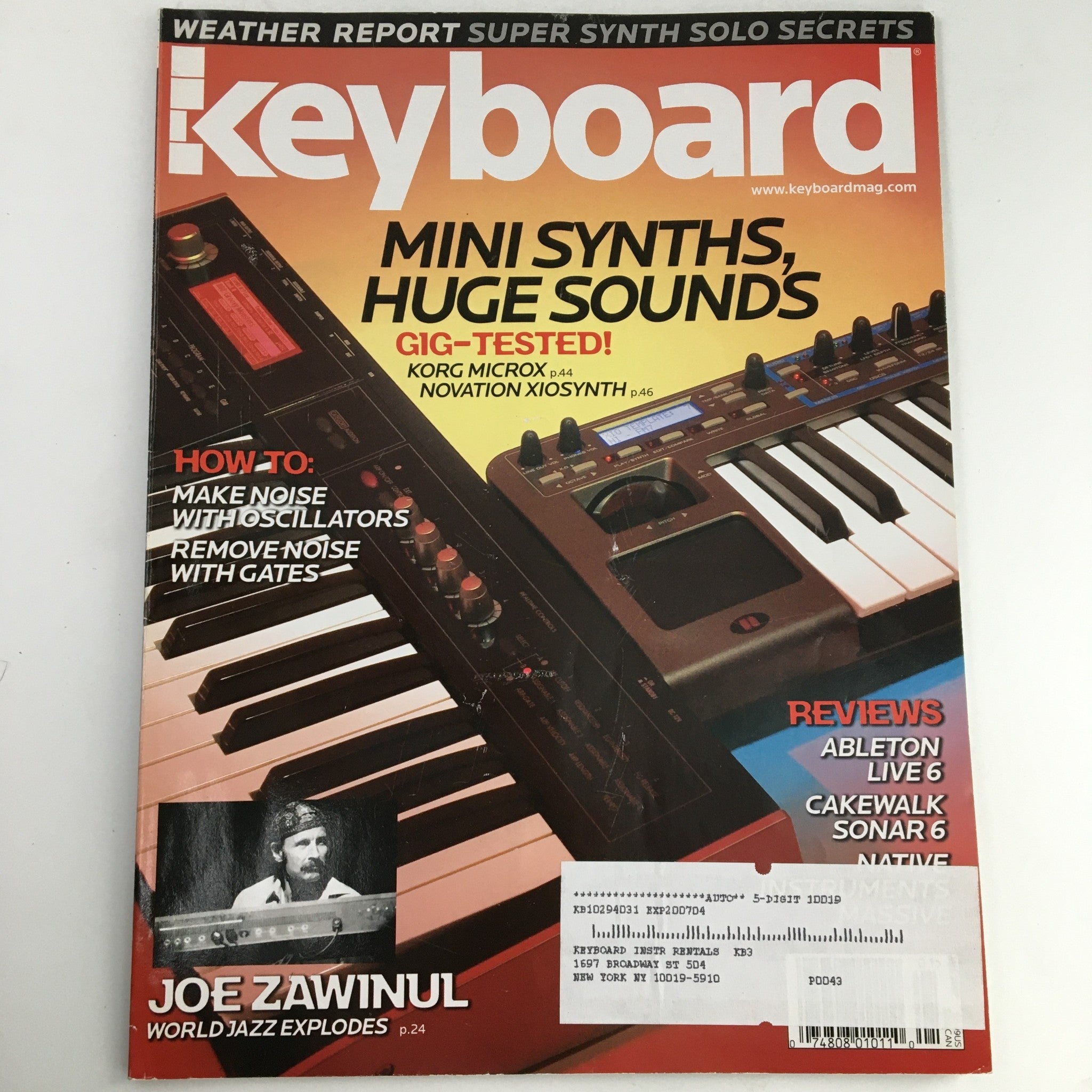 Keyboard Magazine January 2007 Joe Zawinul of World Jazz & Korg Microx Feature