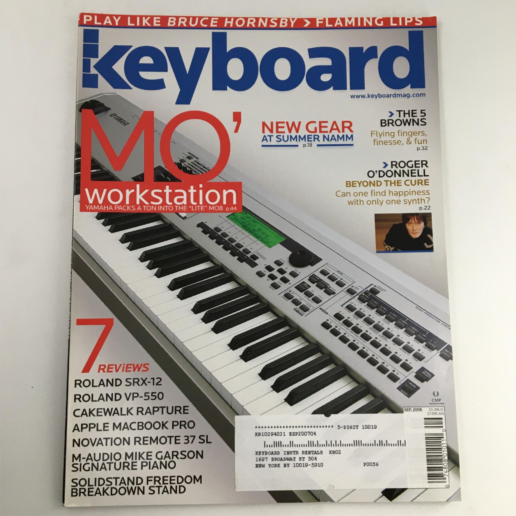 Keyboard Magazine September 2006 Bruce Hornsby & Roger O'Donnell Beyond The Cure