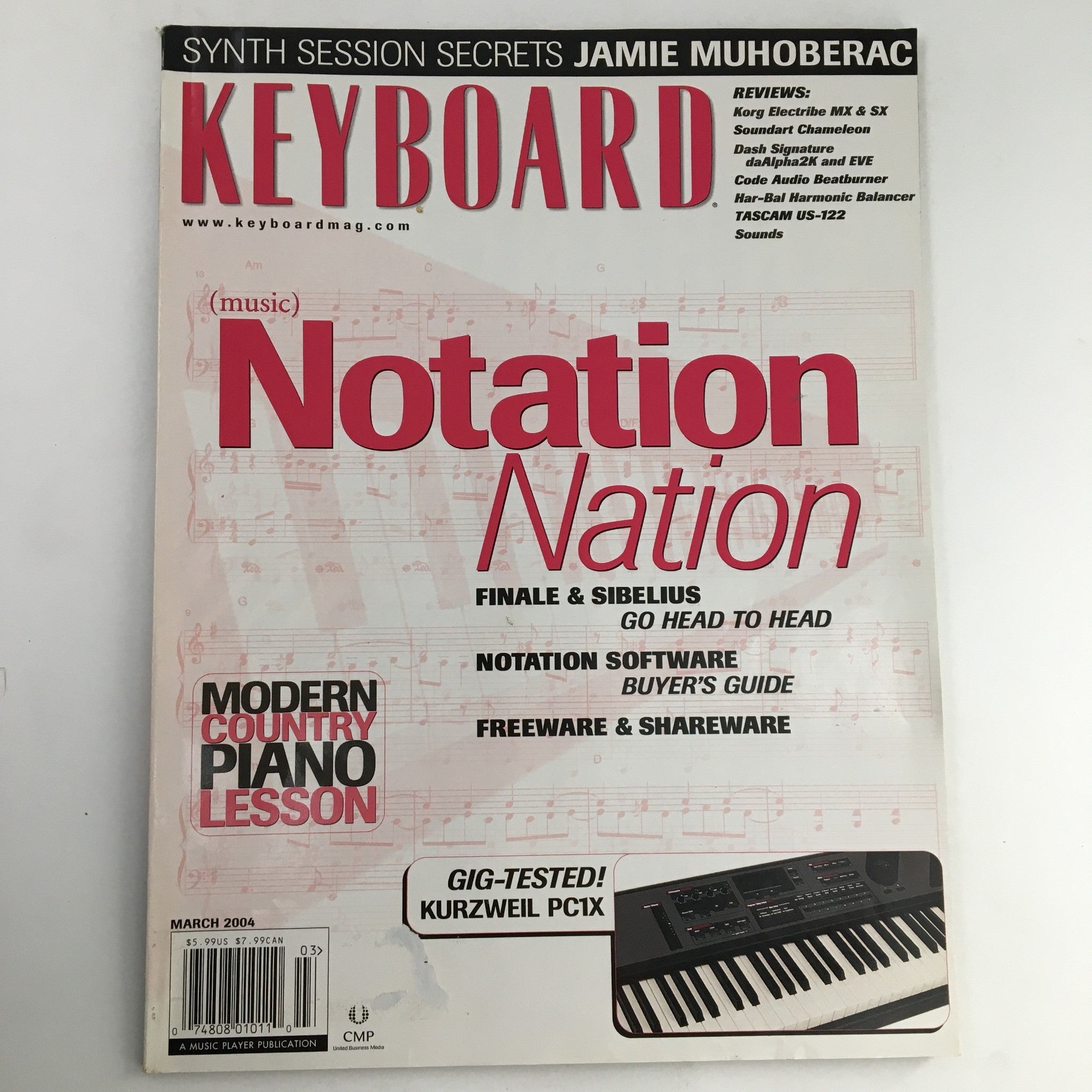 Keyboard Magazine March 2004 Jamie Muhoberac & Kurzweil PC1X Tested, VG