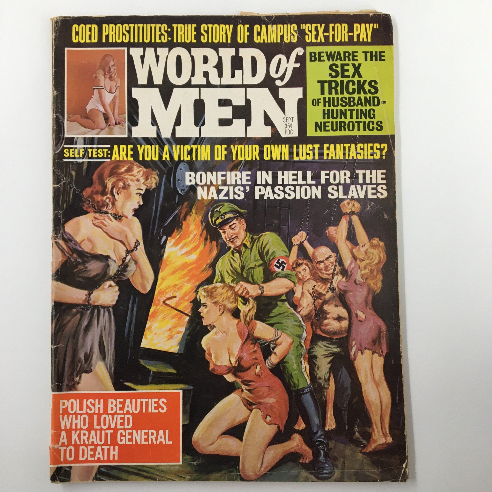 VTG World of Men Magazine September 1968 Campus Sex-for-Pay True Story No Label