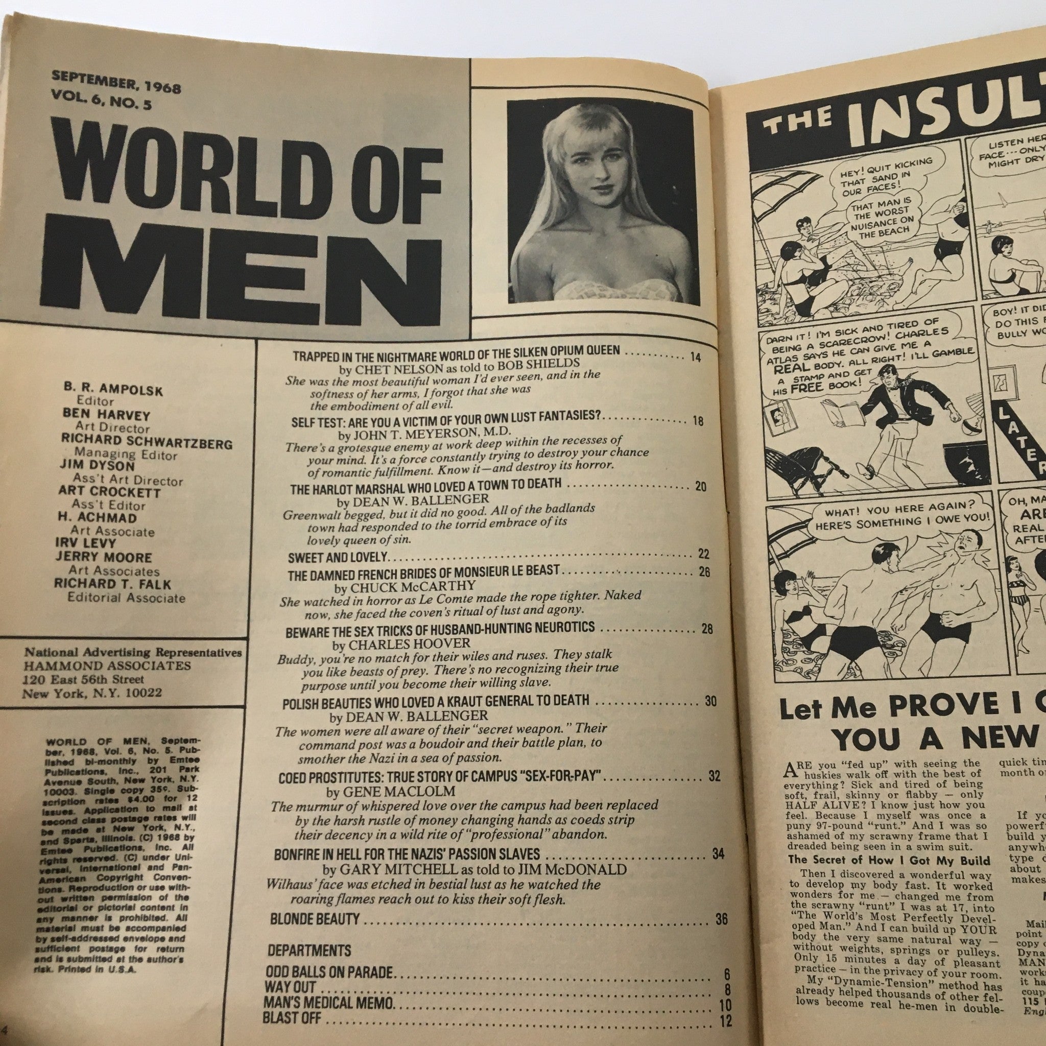 VTG World of Men Magazine September 1968 Campus Sex-for-Pay True Story No Label