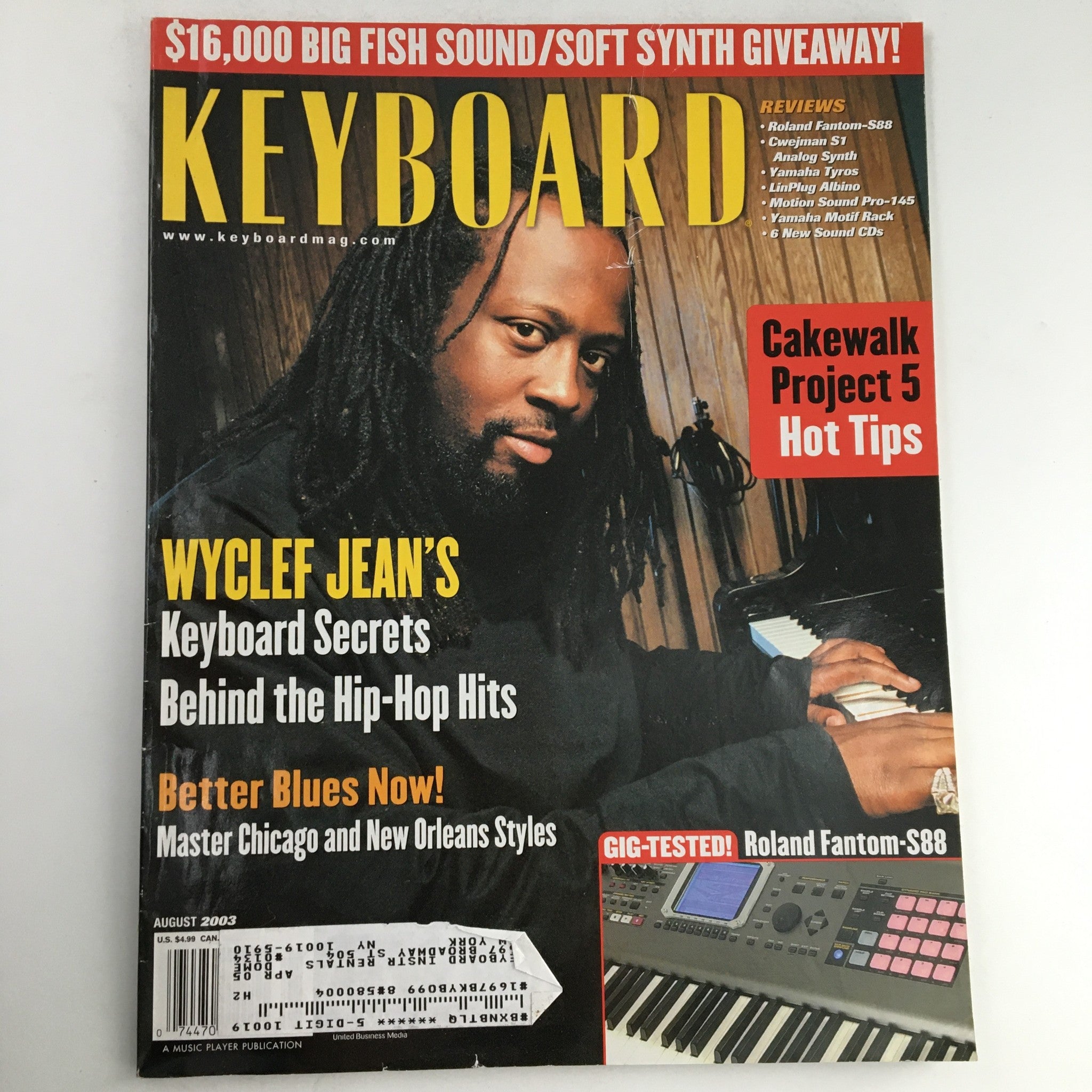 Keyboard Magazine August 2003 Wycleff Jean Keyboard Secrets & Cakewalk Project 5