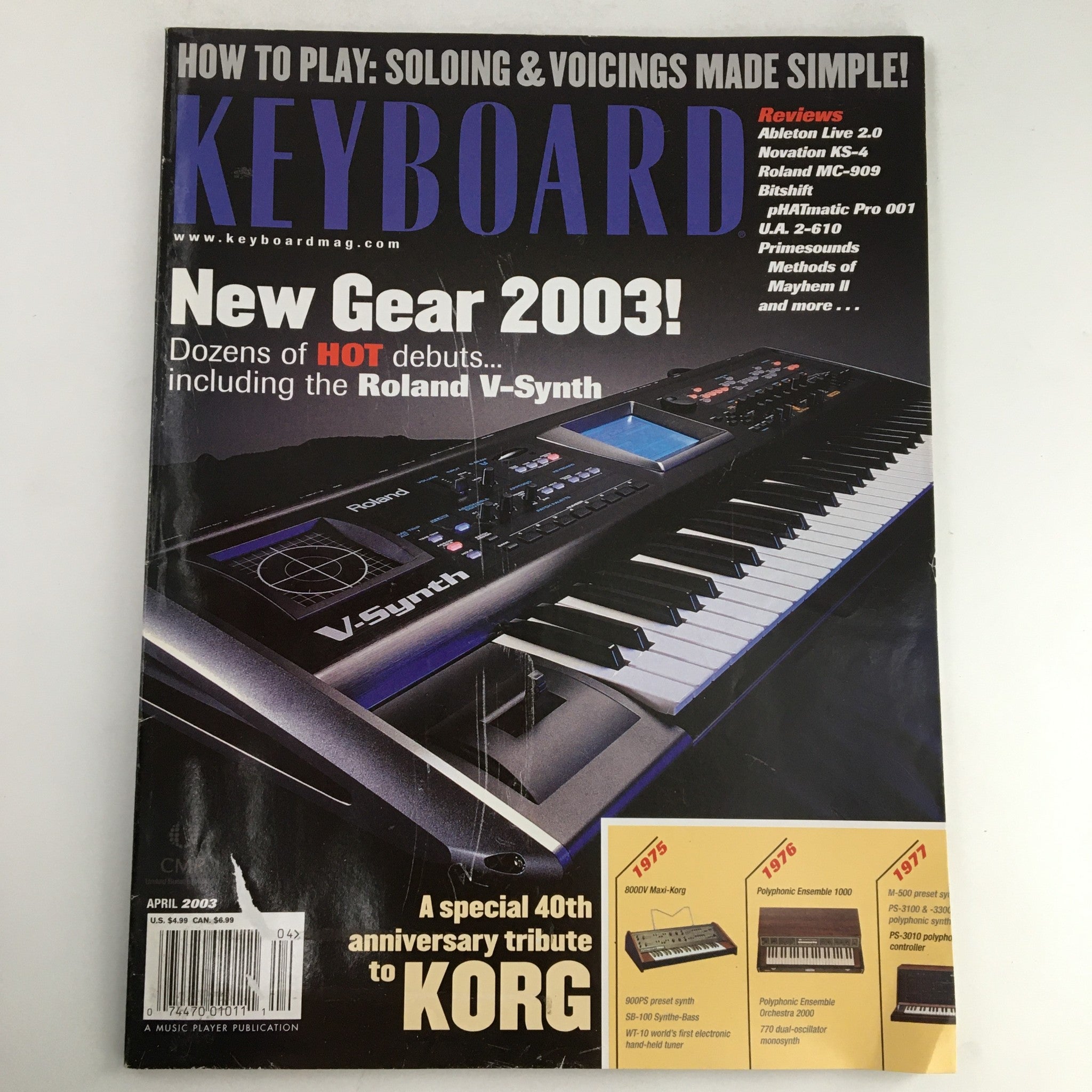 Keyboard Magazine April 2003 Roland V-Synth & Ableton Live 2.0 & Novation KS-4