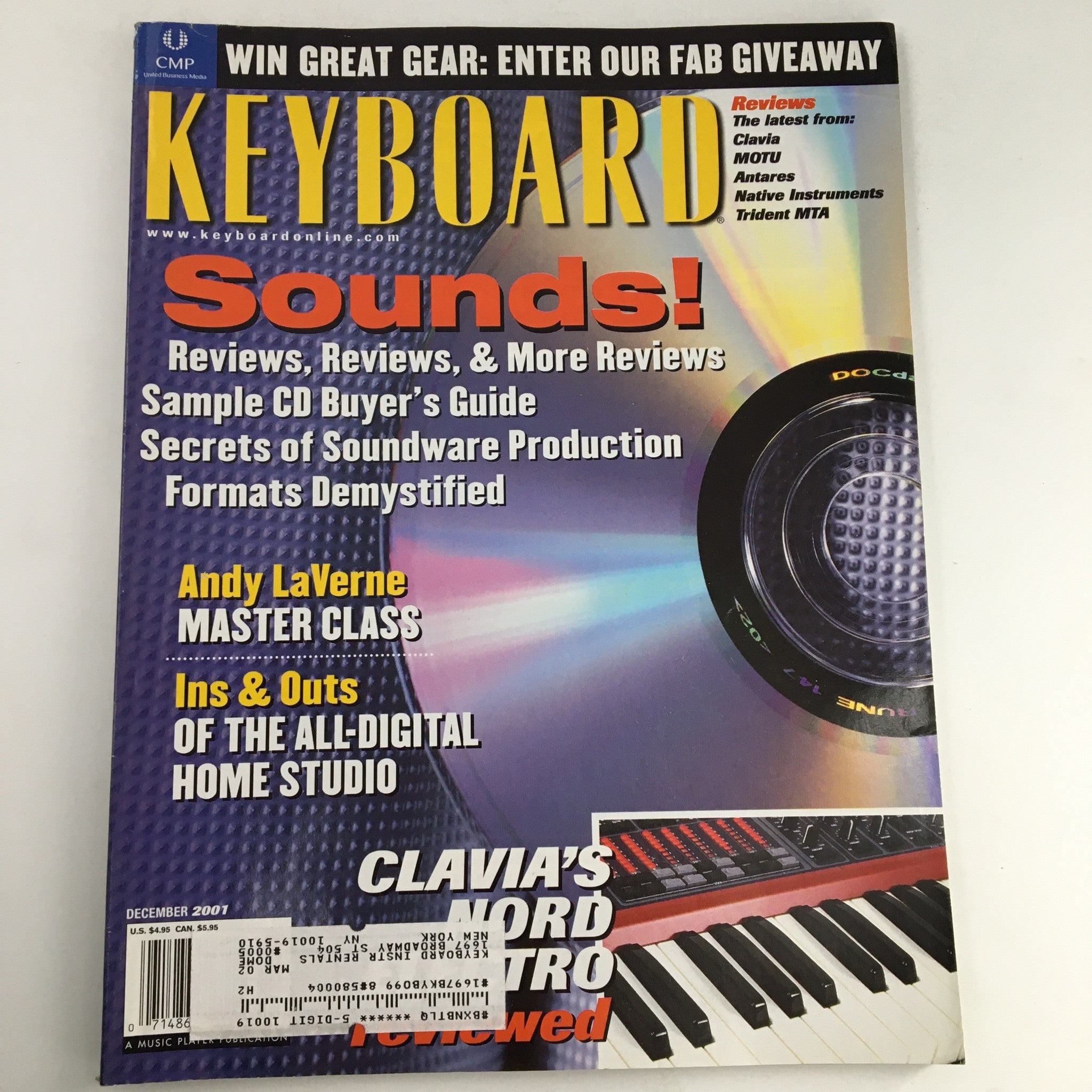 Keyboard Magazine December 2001 Andy LaVerne Master Class & Clavia's Nord Nitro