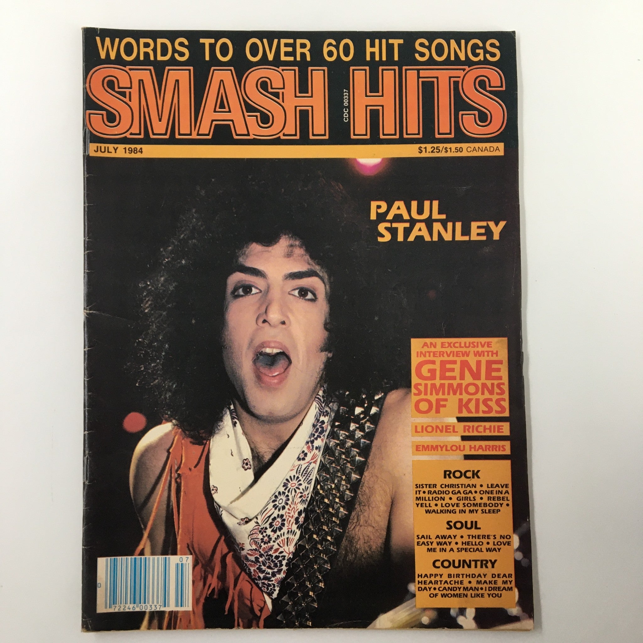 VTG Smash Hits Magazine July 1984 Paul Stanley & Gene Simmons of Kiss No Label