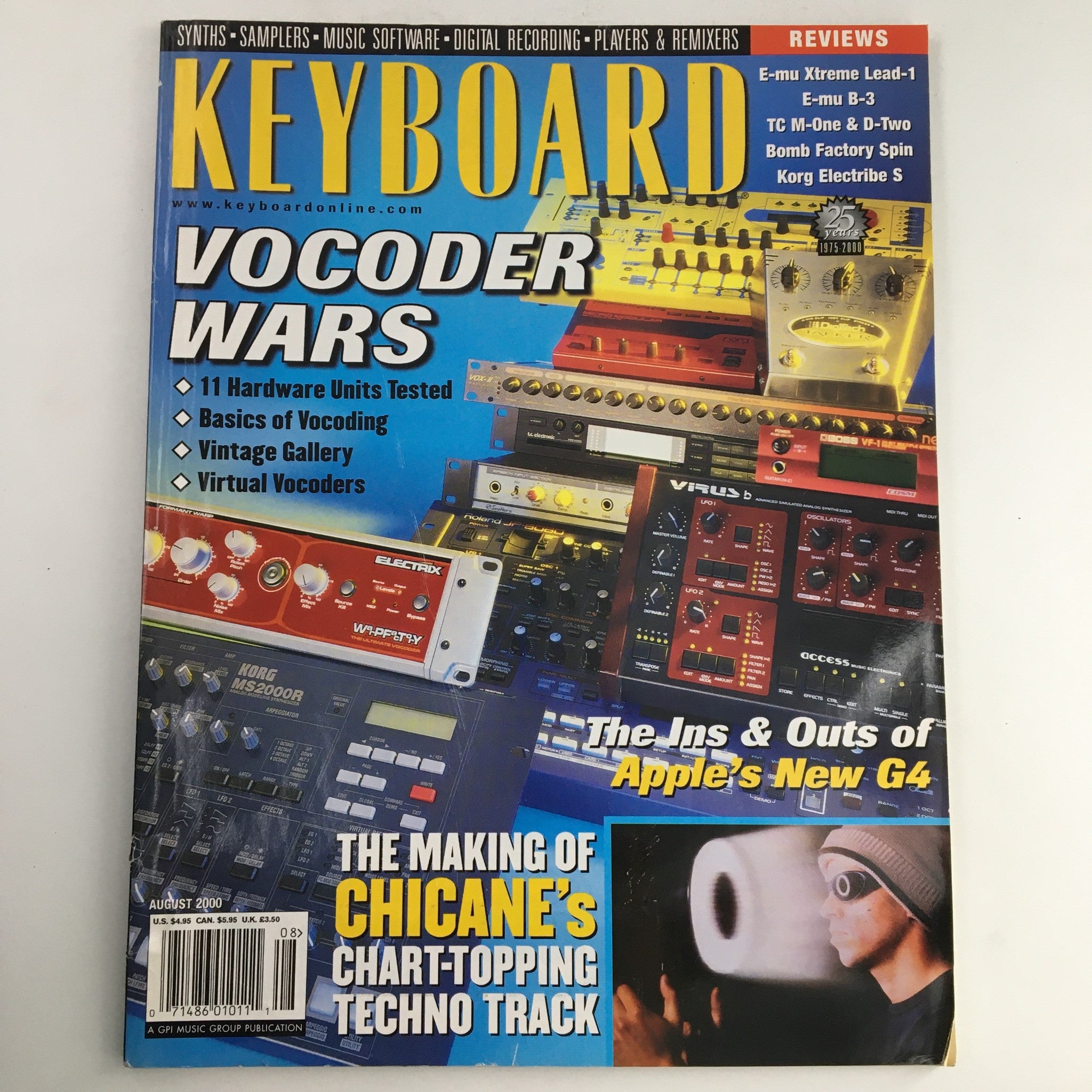 Keyboard Magazine August 2000 Chicane's Chart-Topping Techno Track, No