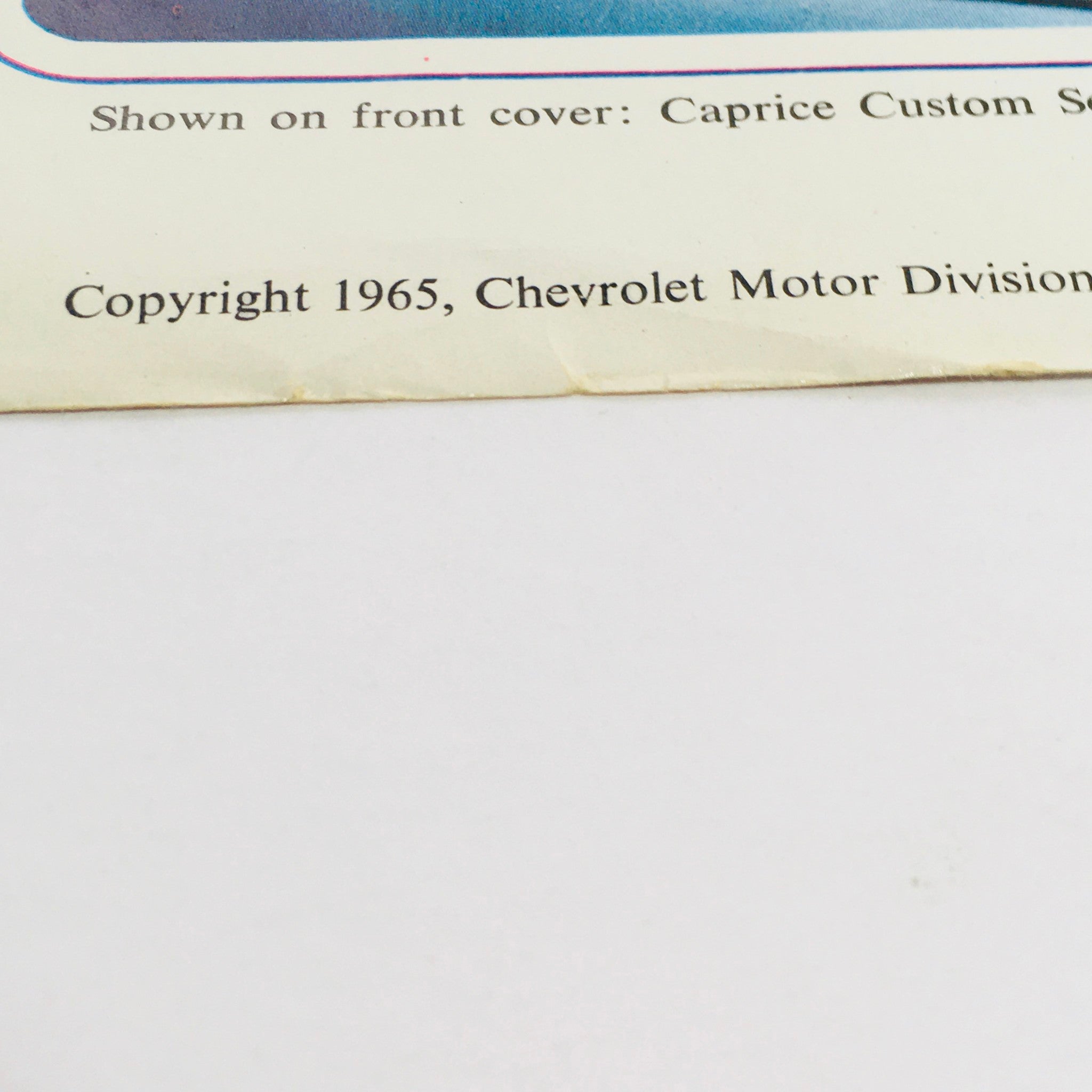 1965 Chevrolet Caprice Custom Sedan Dealership Car Auto Brochure Catalog