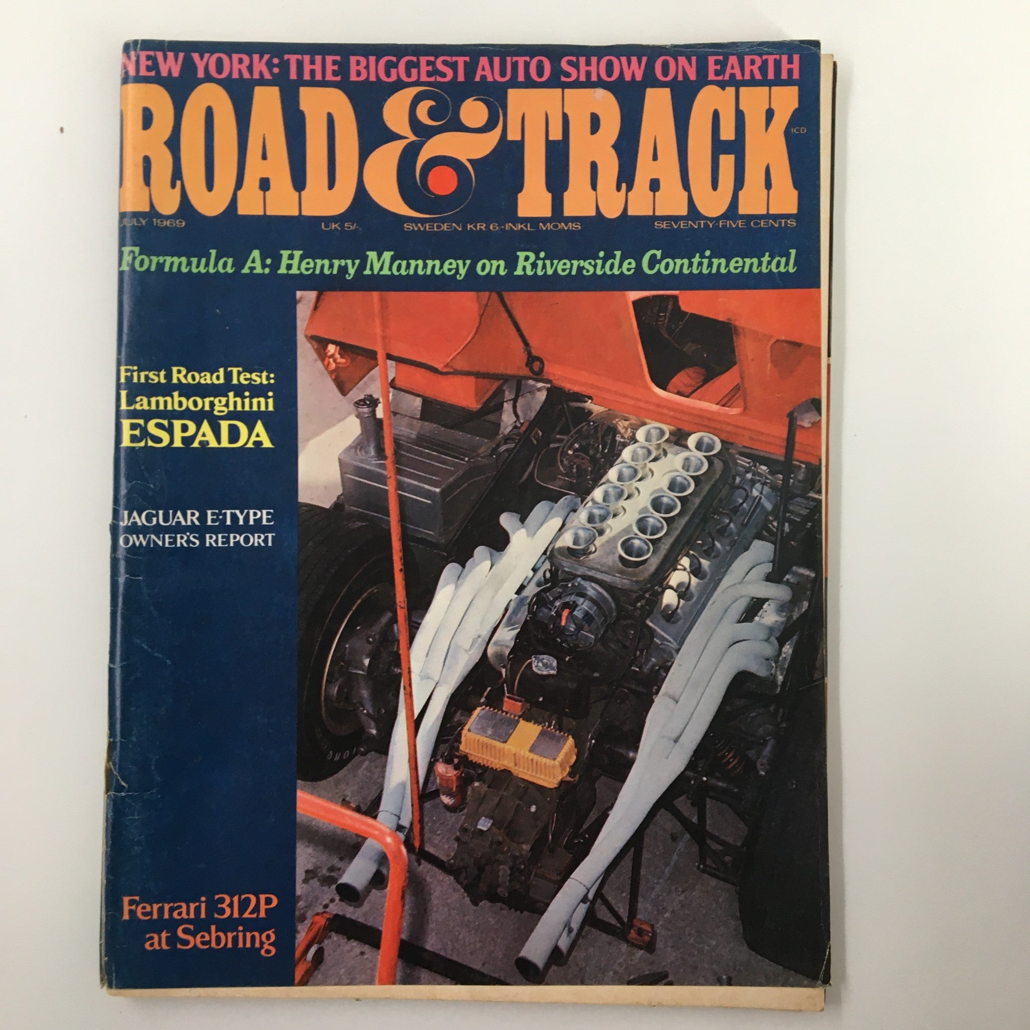 VTG Road & Track Magazine July 1969 The Ferrari 312P at Sebring No Label