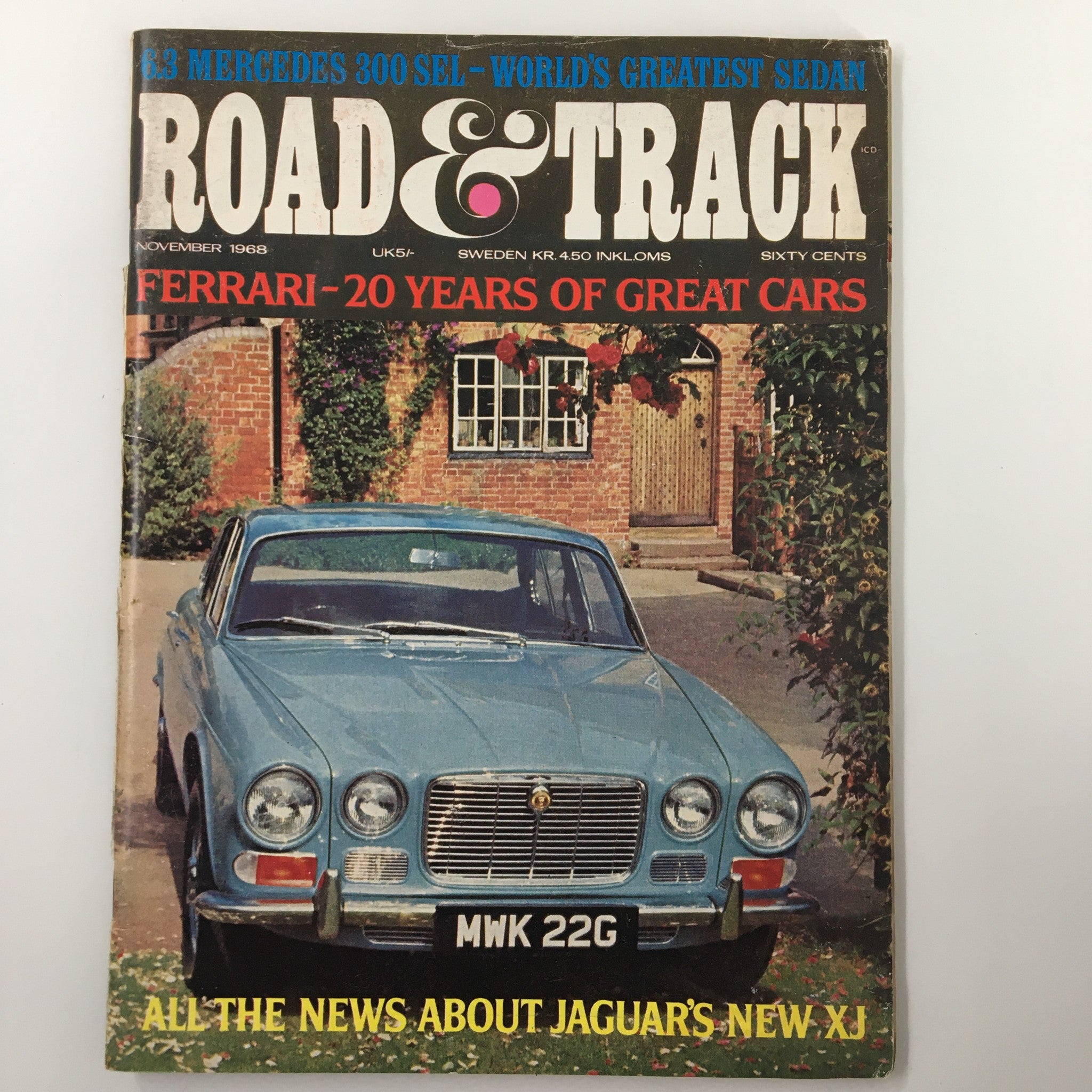 VTG Road & Track Magazine November 1968 The Jaguar's New XJ No Label