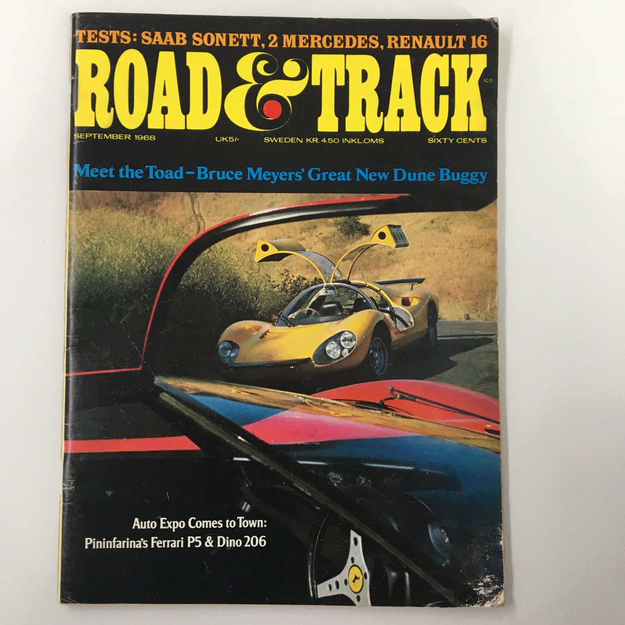 VTG Road & Track Magazine September 1968 Pininfarina's Ferrari P5 No Label