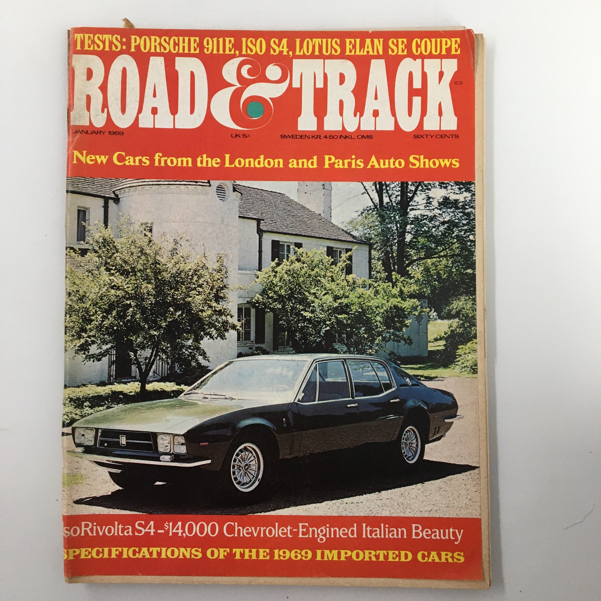 VTG Road & Track Magazine January 1969 Chevrolet-Engined Italian Beauty No Label