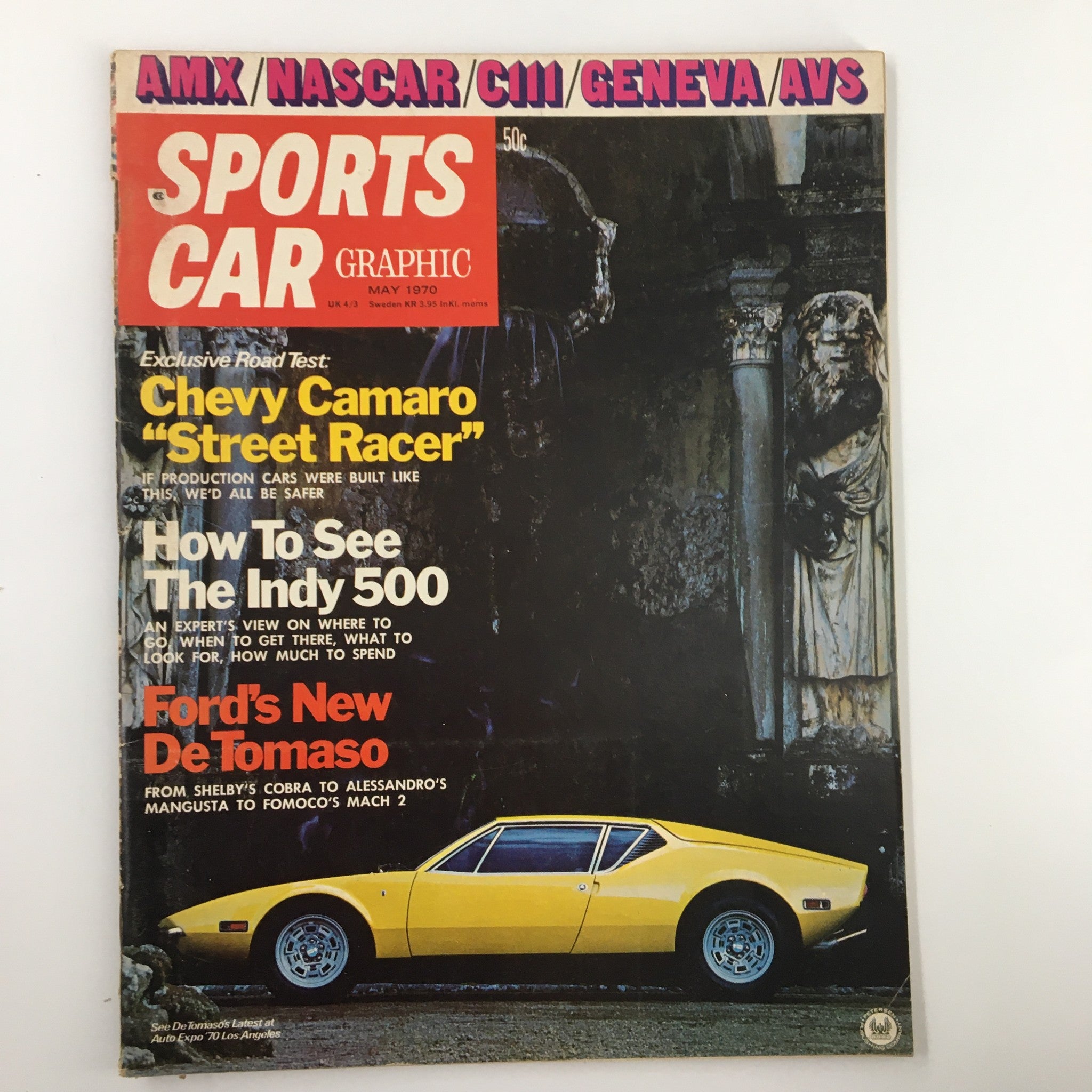 VTG Sports Car Graphic Magazine May 1970 Ford's New DeTomaso No Label