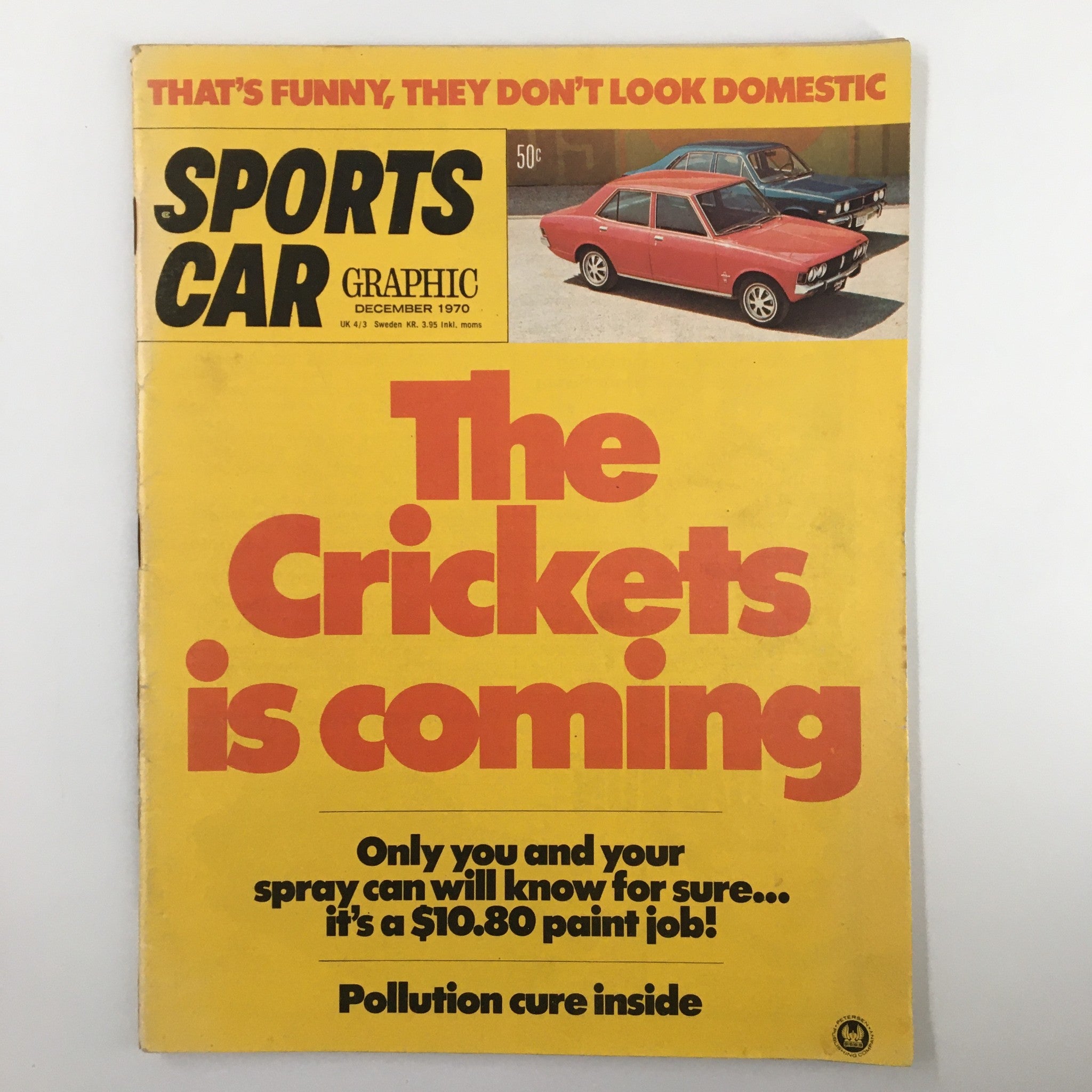 VTG Sports Car Graphic Magazine December 1970 The Crickets is Coming No Label