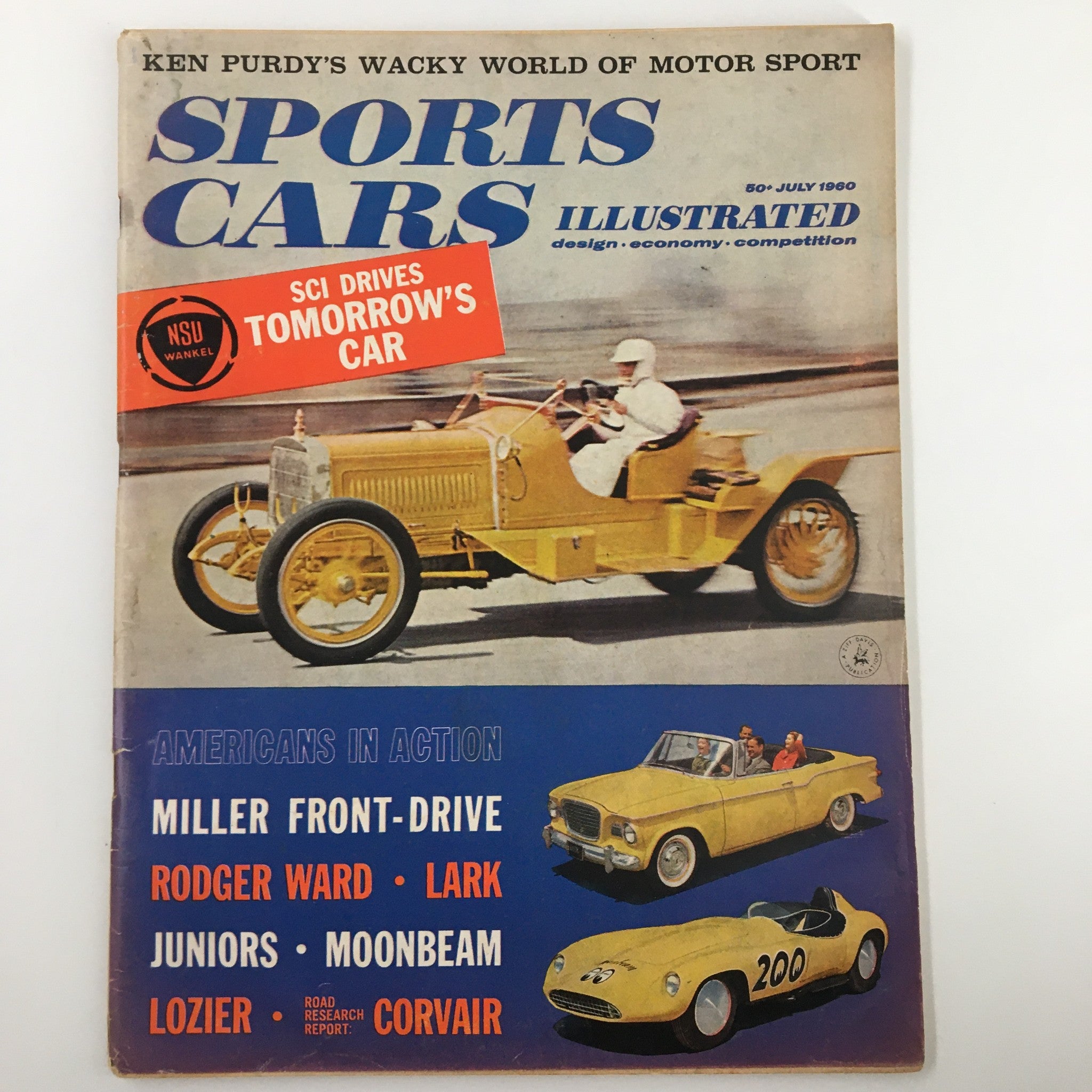 VTG Sports Car Illustrated Magazine July 1960 Miller Front-Drive Action No Label