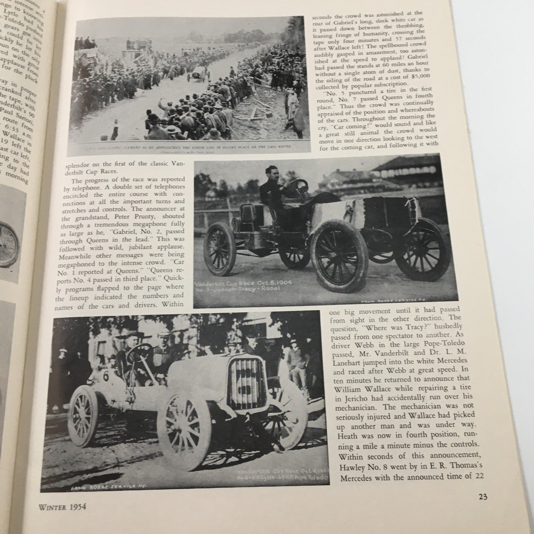 VTG The Antique Automobile Magazine Winter 1954 The Vanderbilt Cup Race No Label